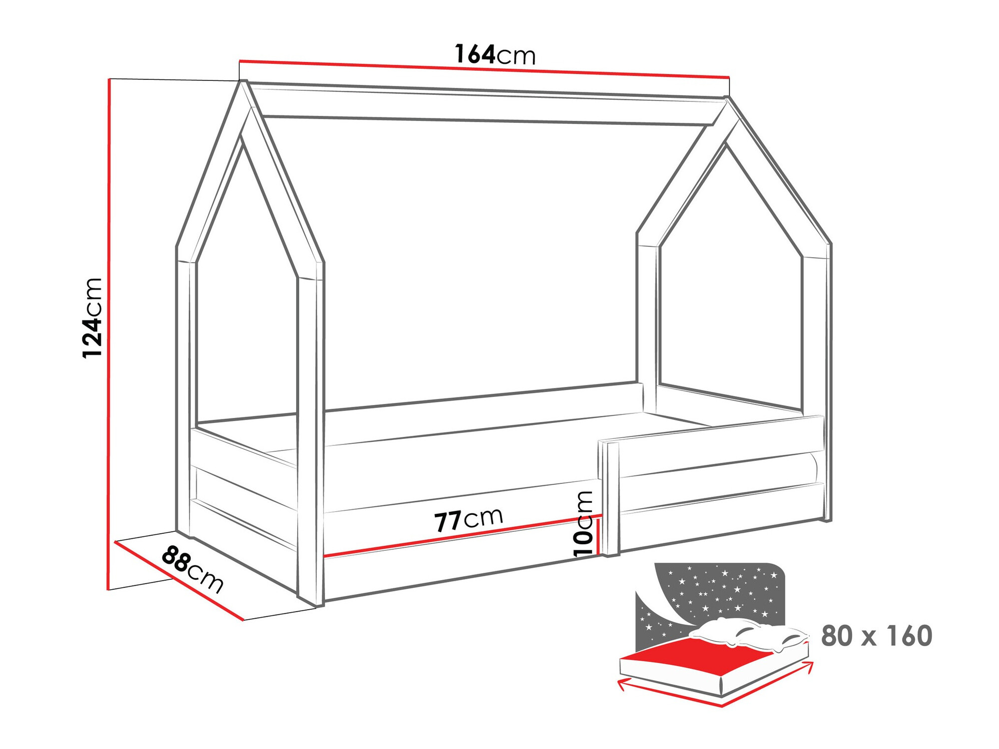Ágy Edmond 123 (Fenyő)