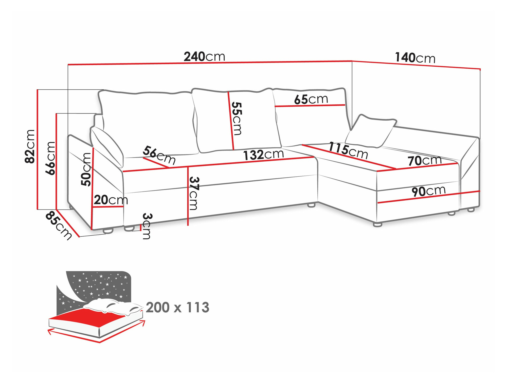 Sarokkanapé Memphis 130 (Kronos 07)