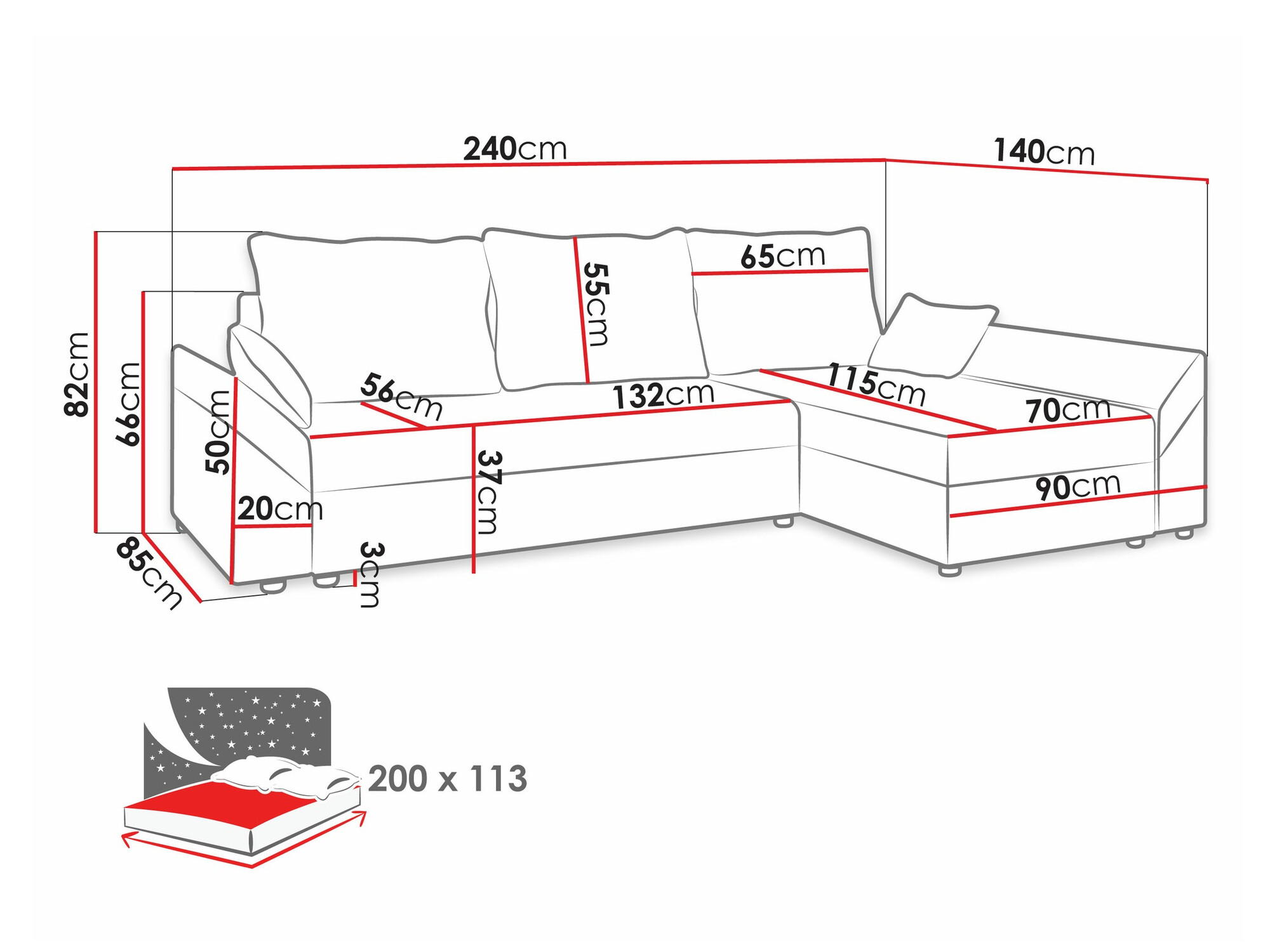 Sarokkanapé Memphis 130 (Kronos 19)