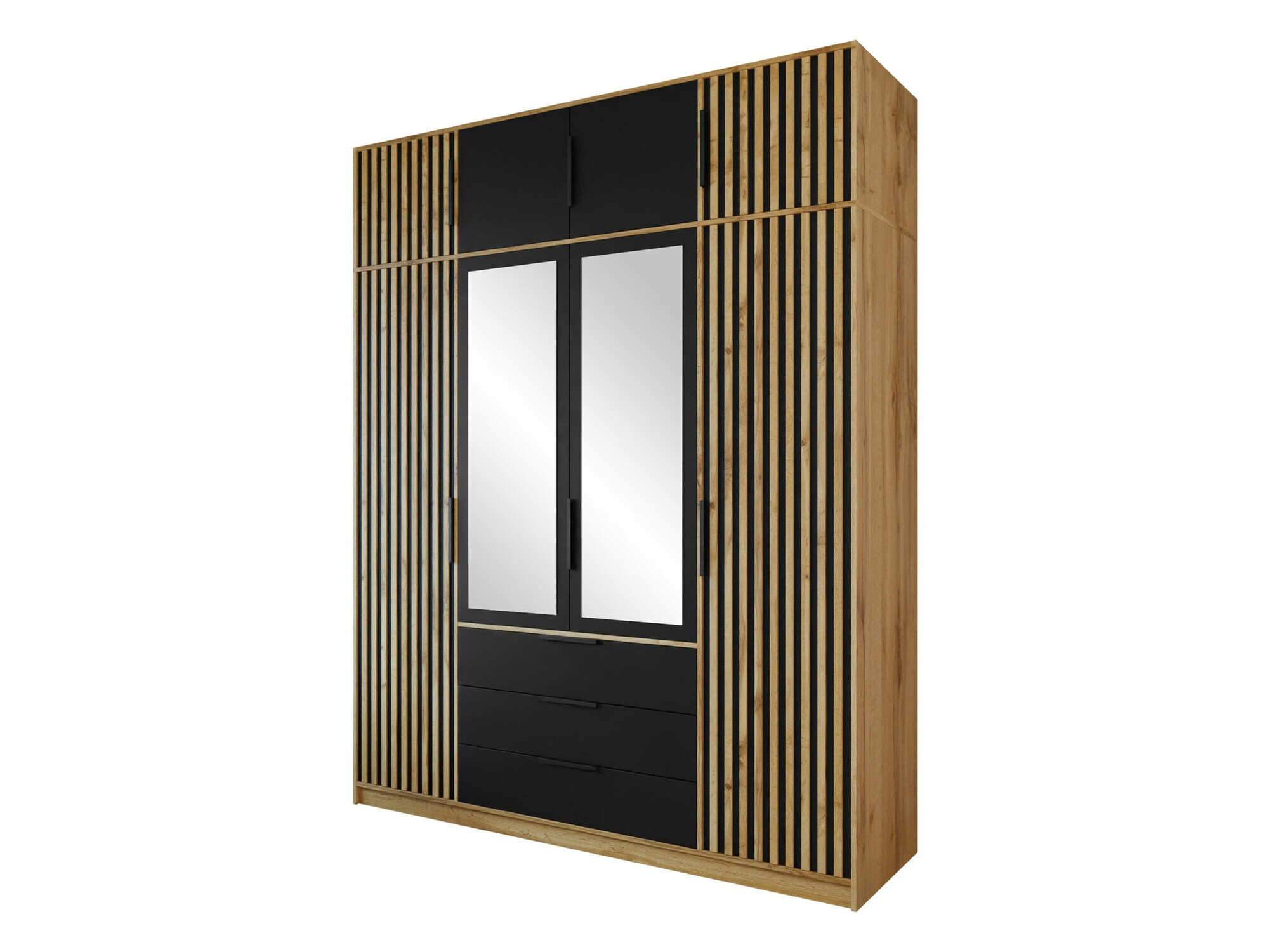 Gardróbszekrény Collis II (Wotan tölgy + Fekete)