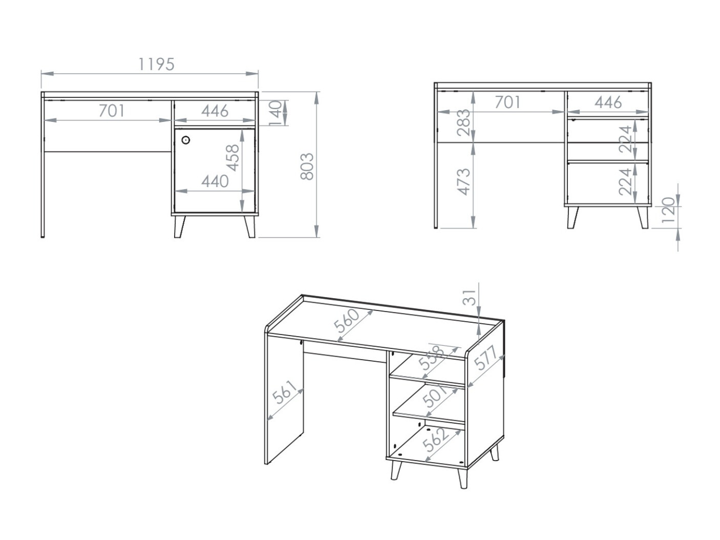 Íróasztal Tortoli 106 (Rózsaszín)