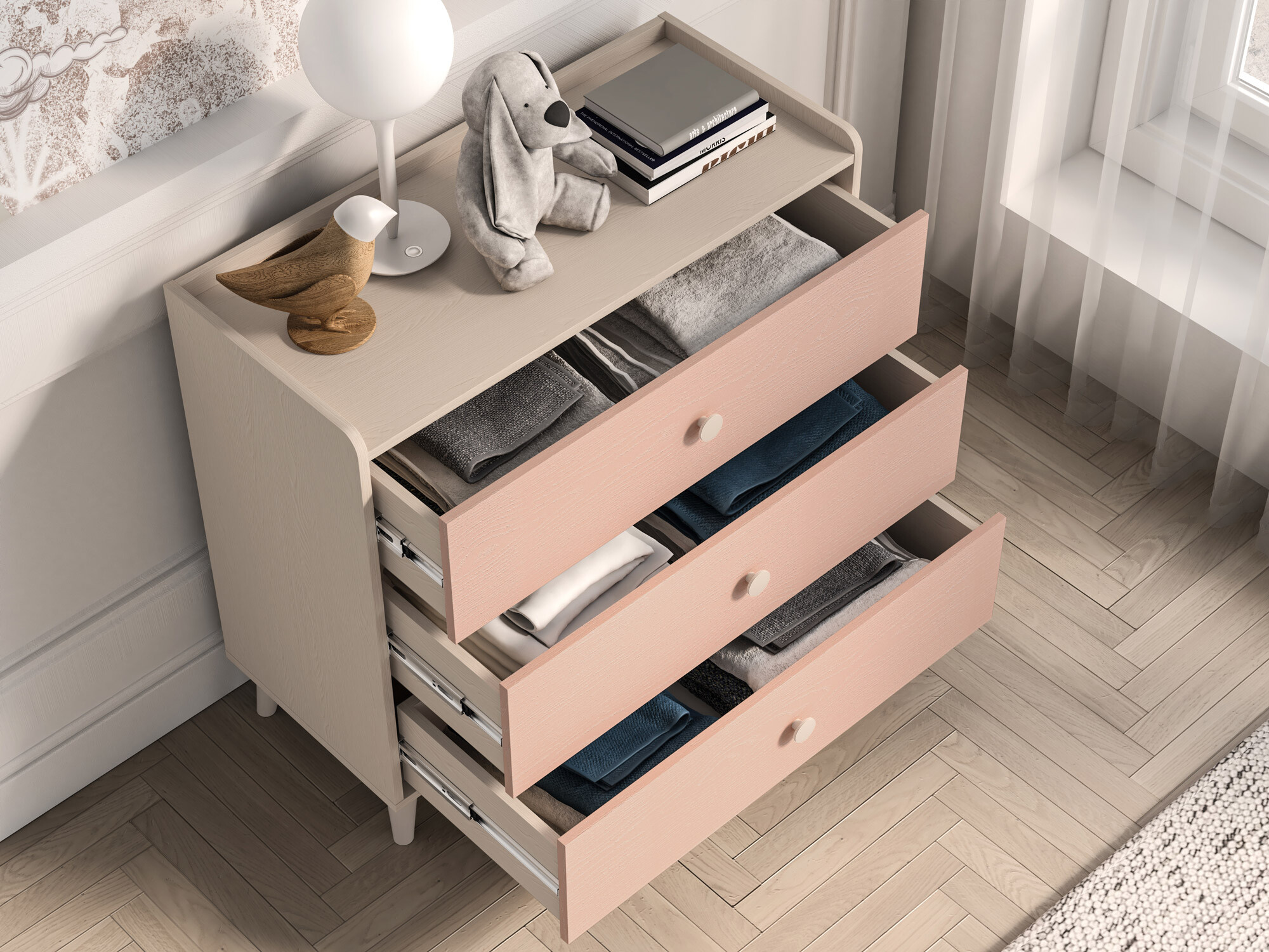 Komód Tortoli 105 (Rózsaszín)