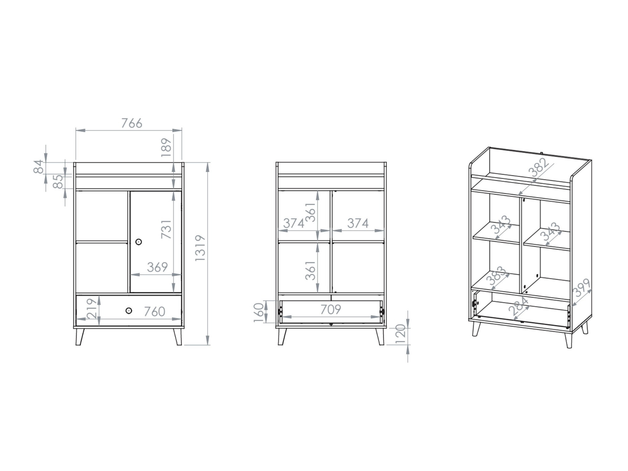 Szekrény Tortoli 103 (Rózsaszín)