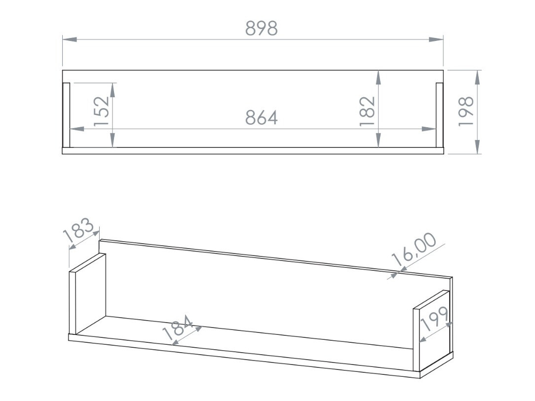 Fali polc Tortoli 109