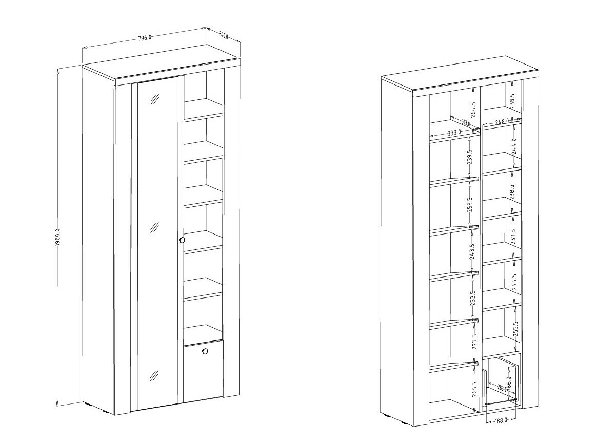 Cipőtároló Salelbo 128 (Dió)