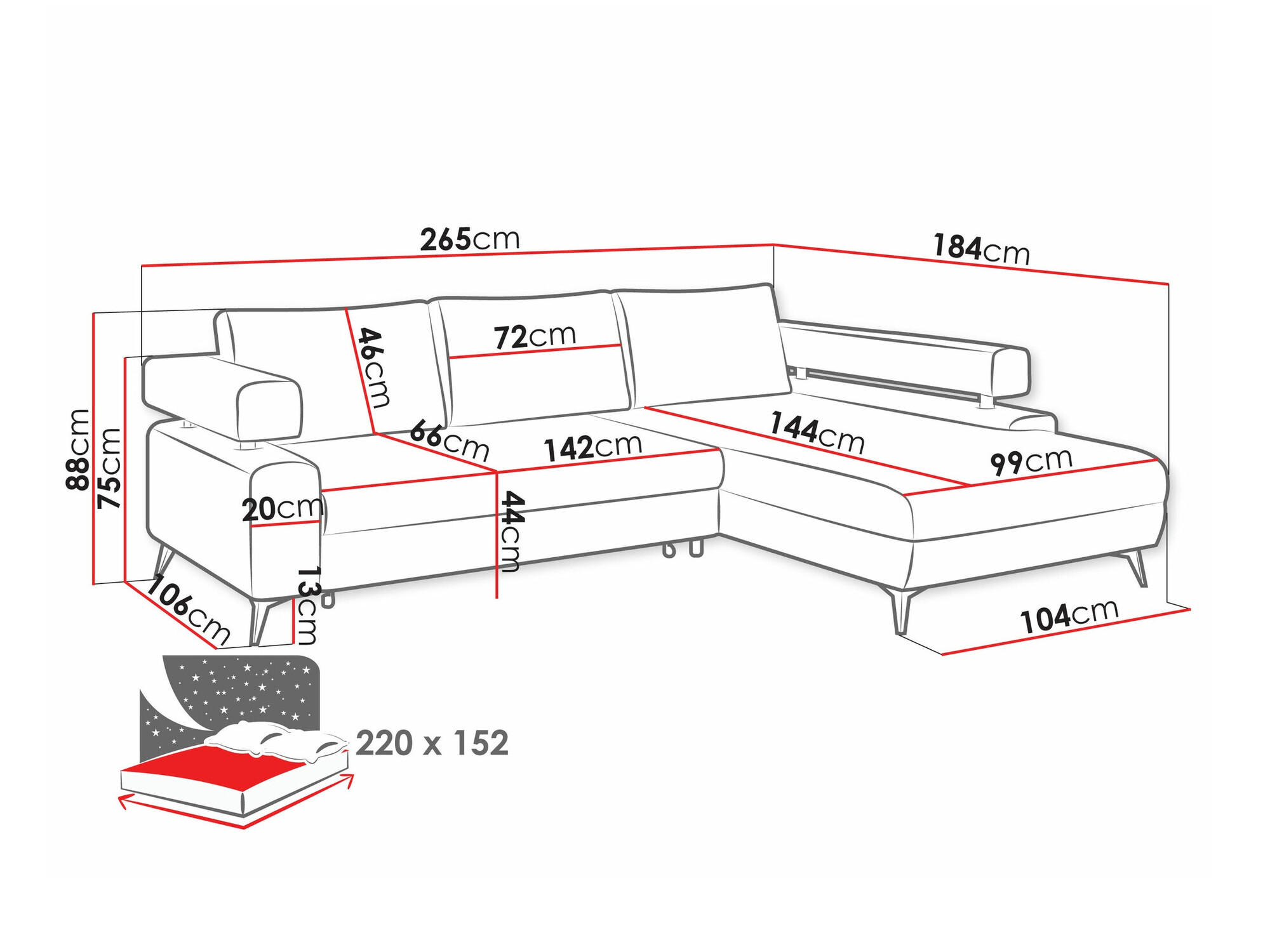 Sarokkanapé Lincoln 199 (Primo 48)