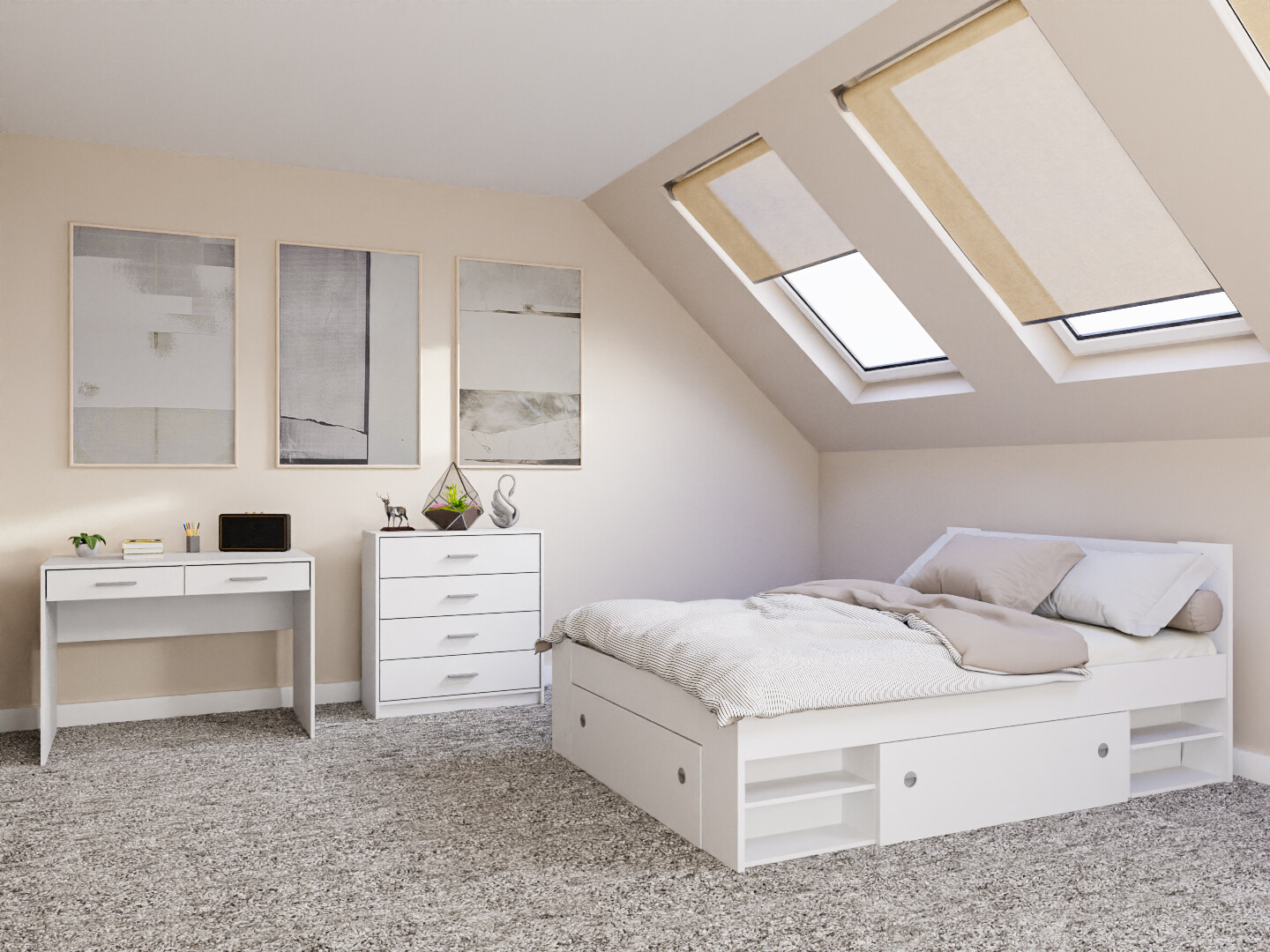 Hálószoba garnitúra Novsore 155 (Fehér)