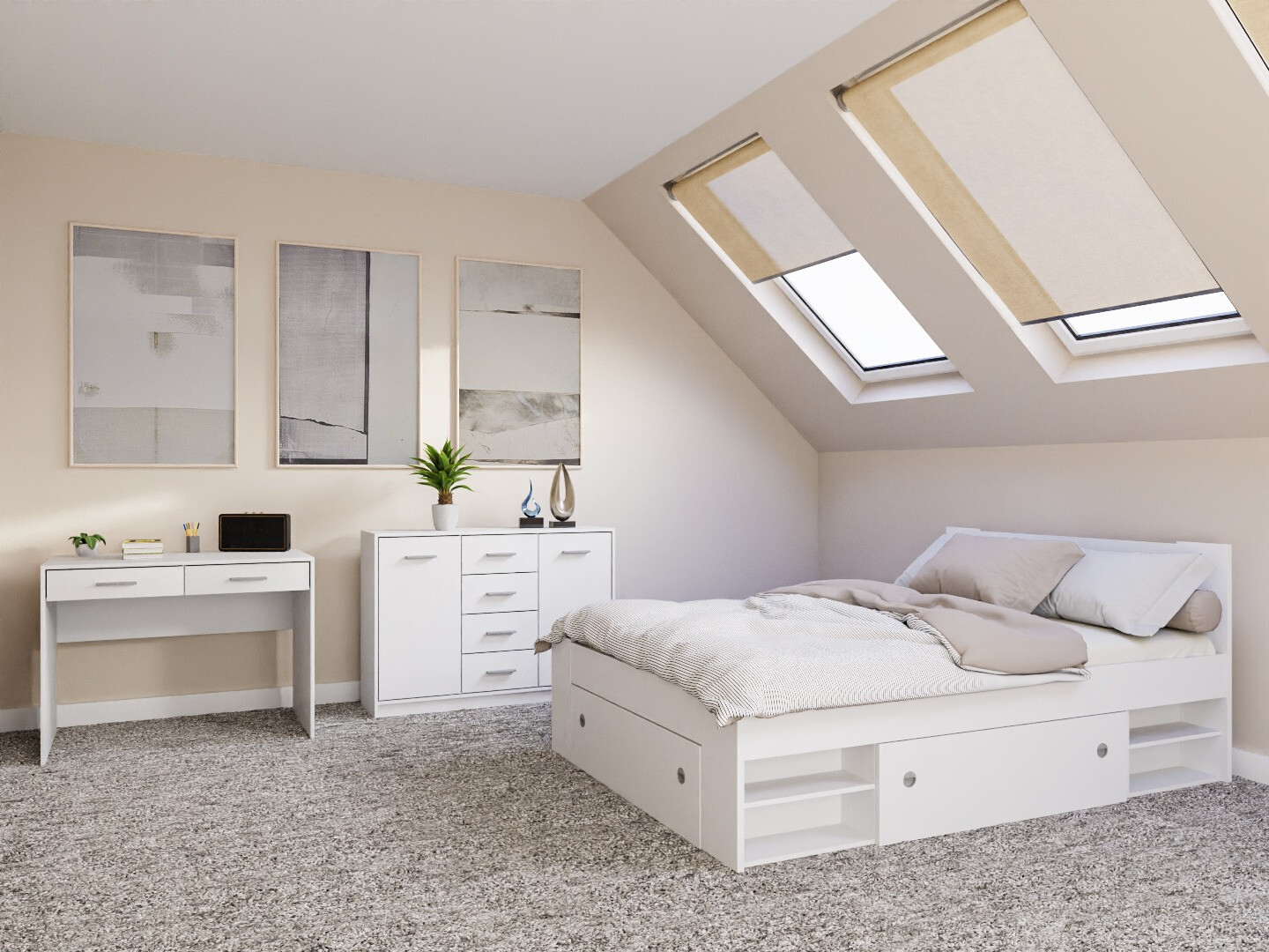 Hálószoba garnitúra Novsore 156 (Fehér)