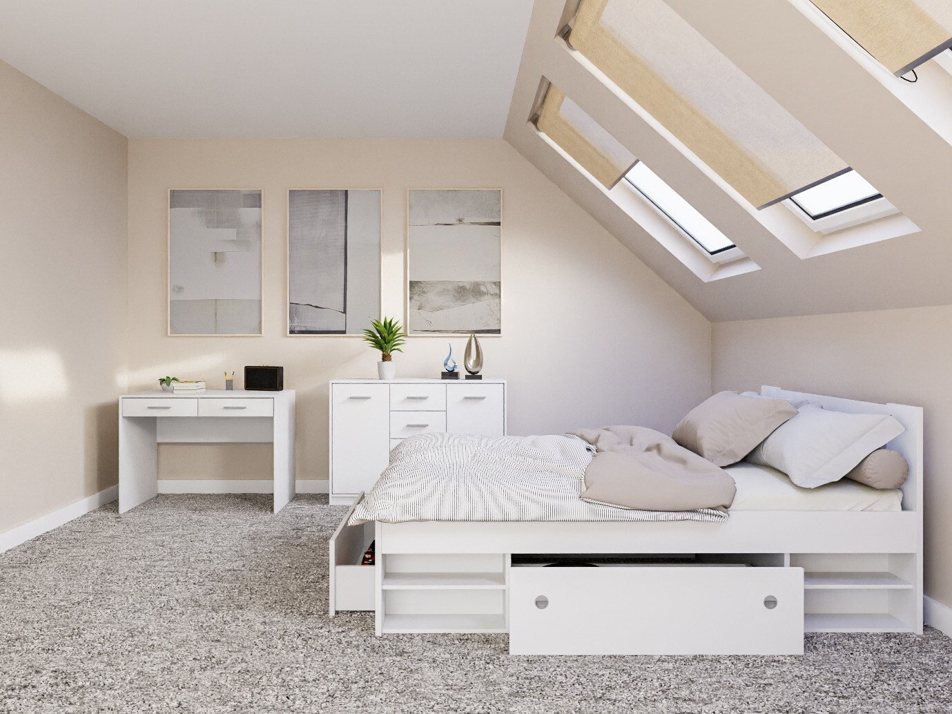 Hálószoba garnitúra Novsore 156 (Fehér)