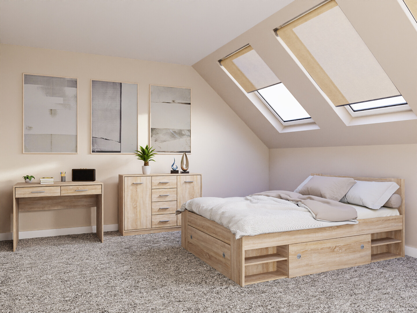 Hálószoba garnitúra Novsore 156 (Sonoma tölgy)