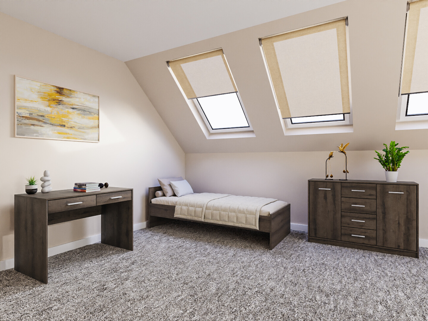 Hálószoba garnitúra Novsore 149 (Sötét tölgy)