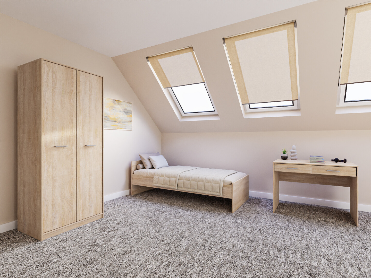 Hálószoba garnitúra Novsore 157 (Sonoma tölgy)