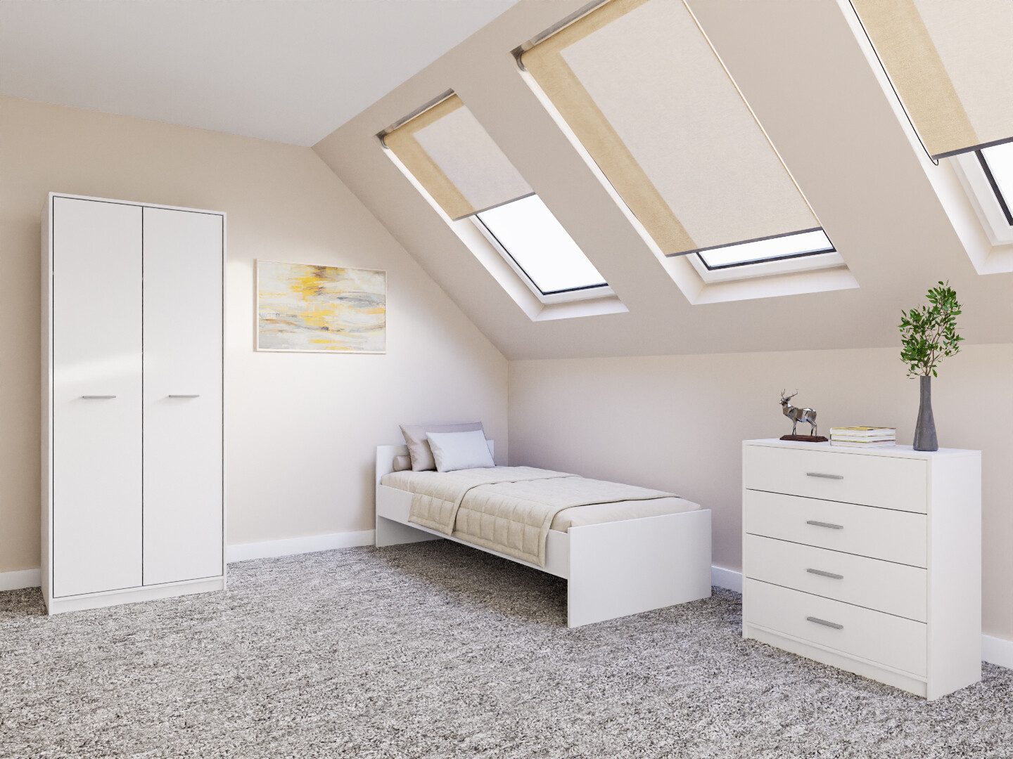 Hálószoba garnitúra Novsore 151 (Fehér)