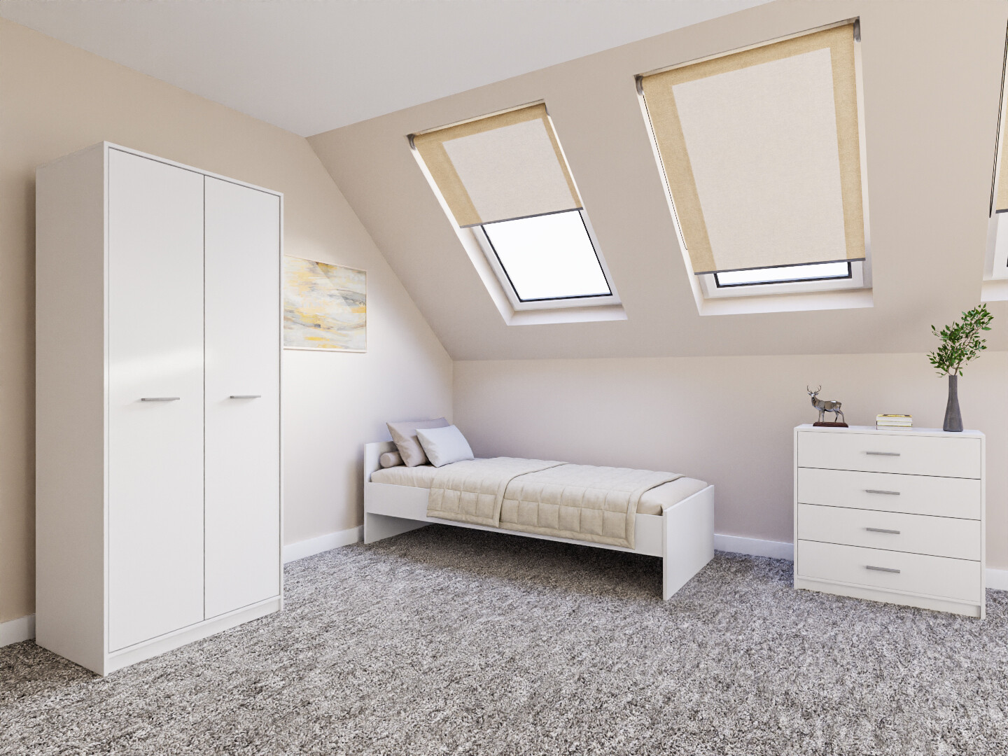 Hálószoba garnitúra Novsore 151 (Fehér)