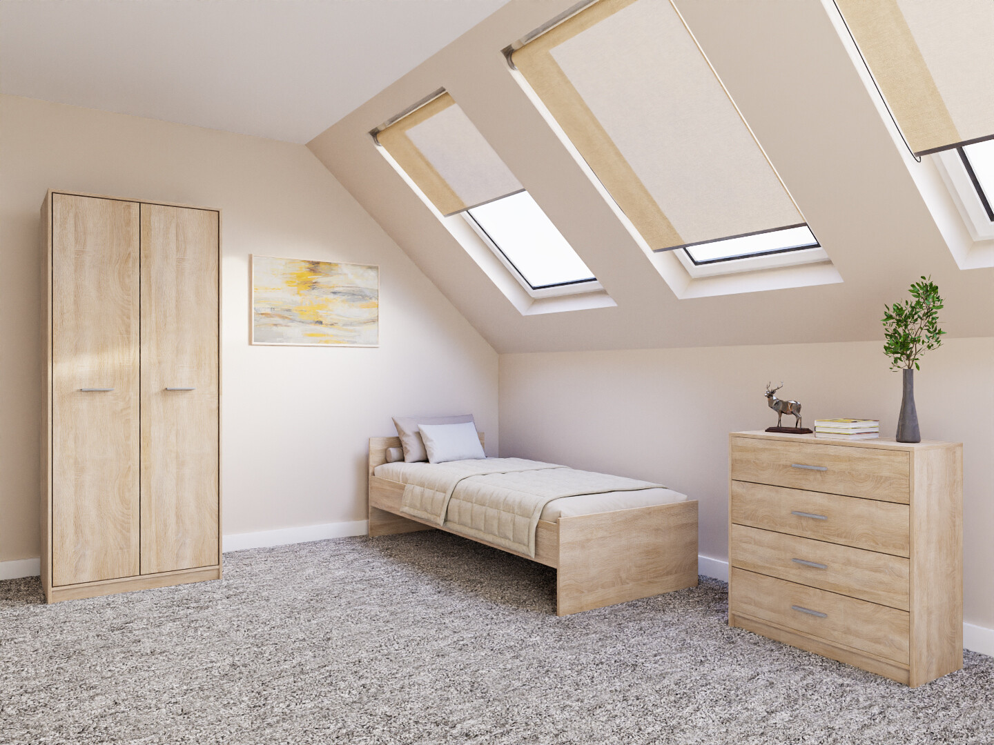 Hálószoba garnitúra Novsore 151 (Sonoma tölgy)