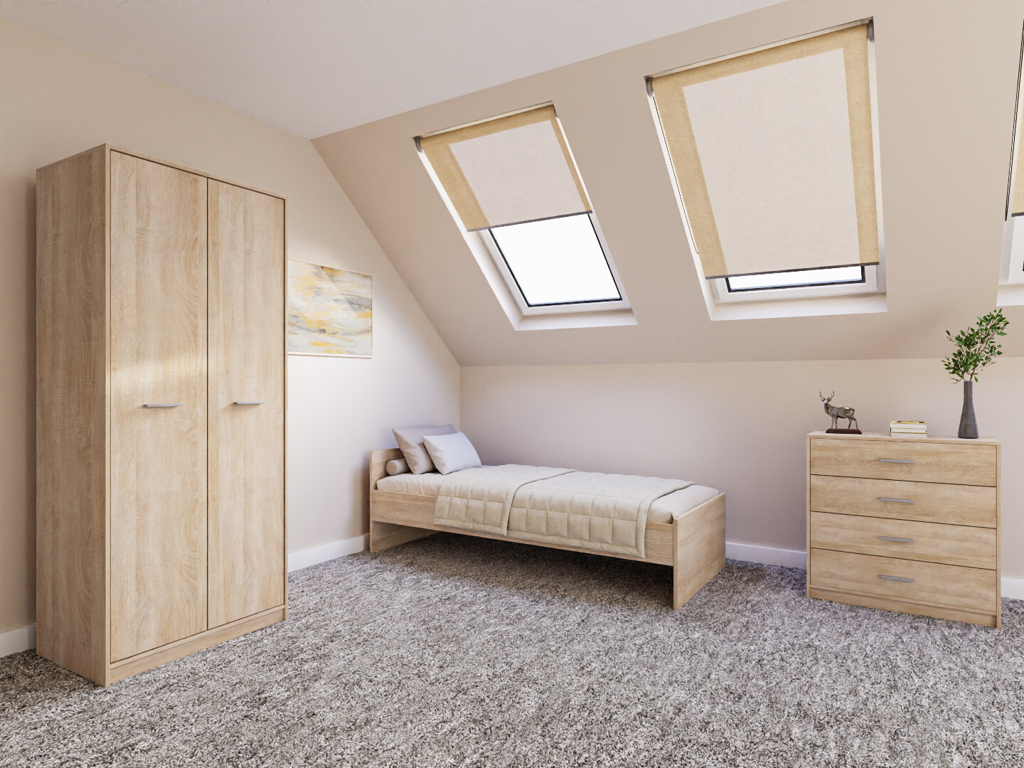 Hálószoba garnitúra Novsore 151 (Sonoma tölgy)