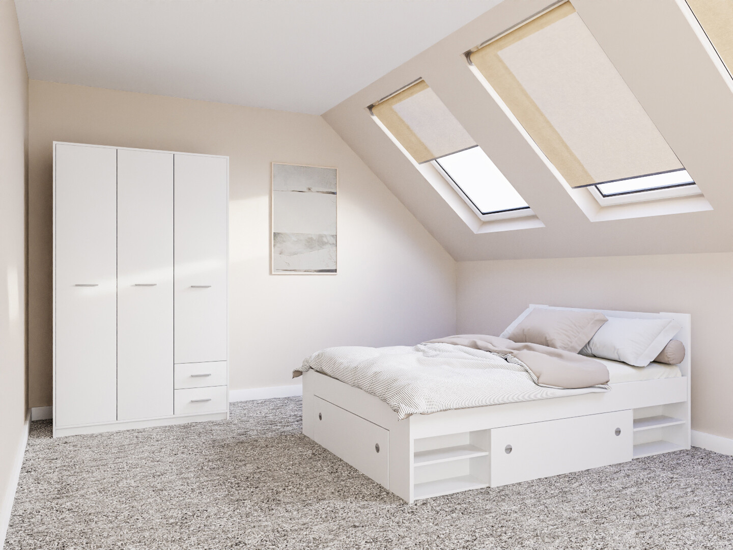 Hálószoba garnitúra Novsore 158 (Fehér)