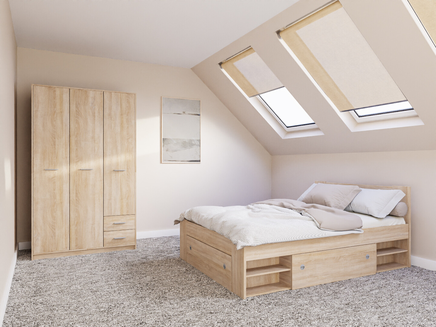 Hálószoba garnitúra Novsore 158 (Sonoma tölgy)