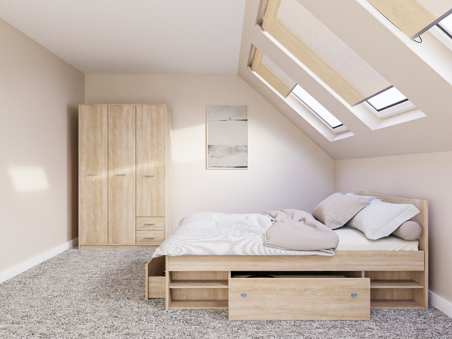 Hálószoba garnitúra Novsore 158 (Sonoma tölgy)