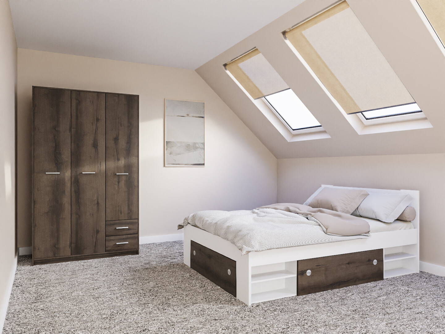 Hálószoba garnitúra Novsore 158 (Fehér)