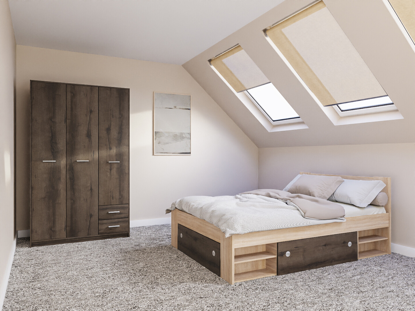 Hálószoba garnitúra Novsore 158 (Sonoma tölgy)