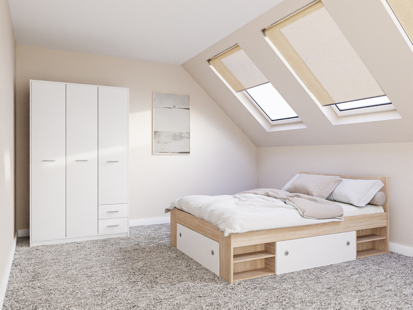 Hálószoba garnitúra Novsore 158 (Sonoma tölgy)