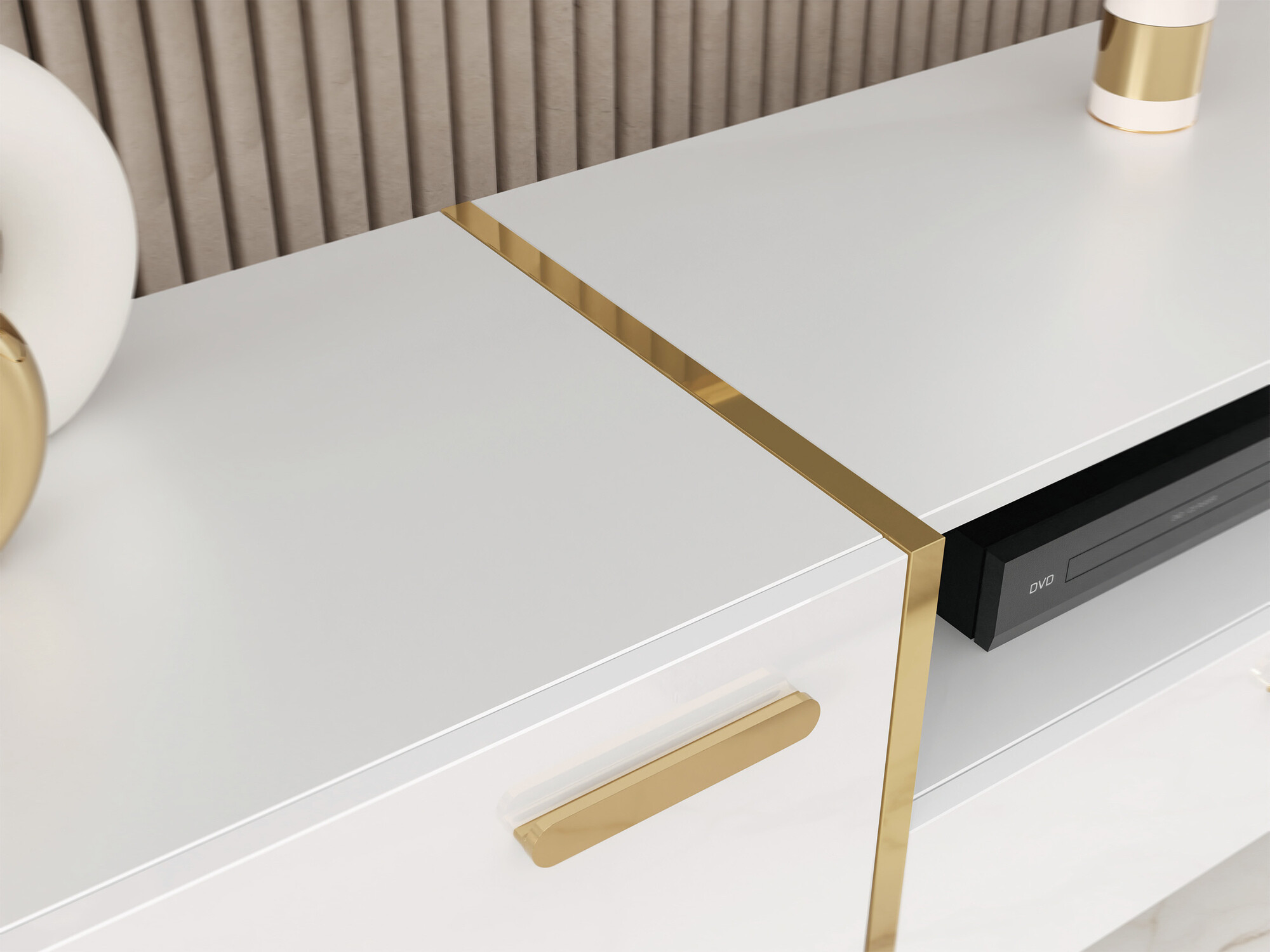 TV-állvány Comfivo Teslomo 113 (Fehér + Fényes fehér)