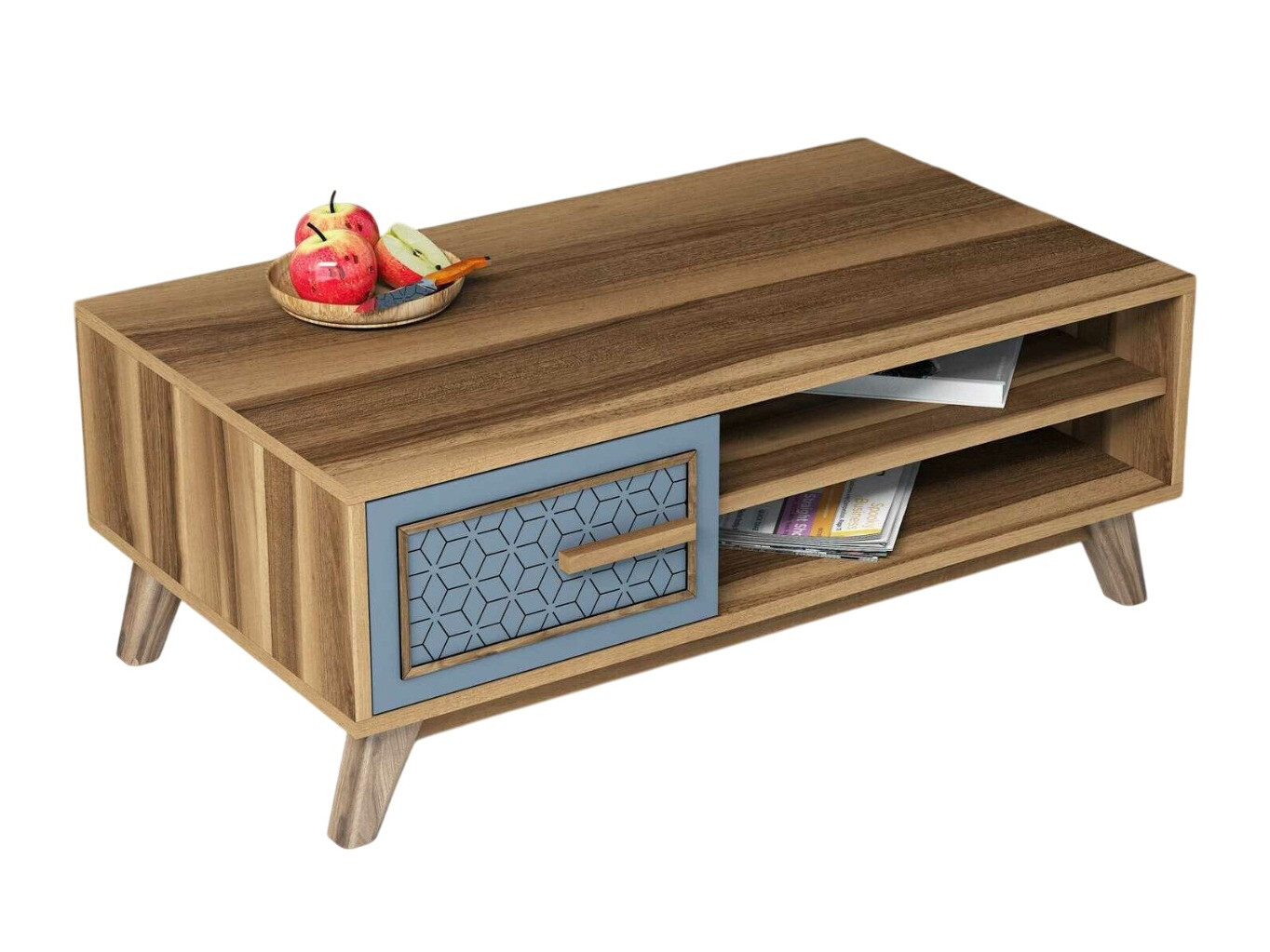 Dohányzóasztal Kailua 1274 (Kék + Dió)