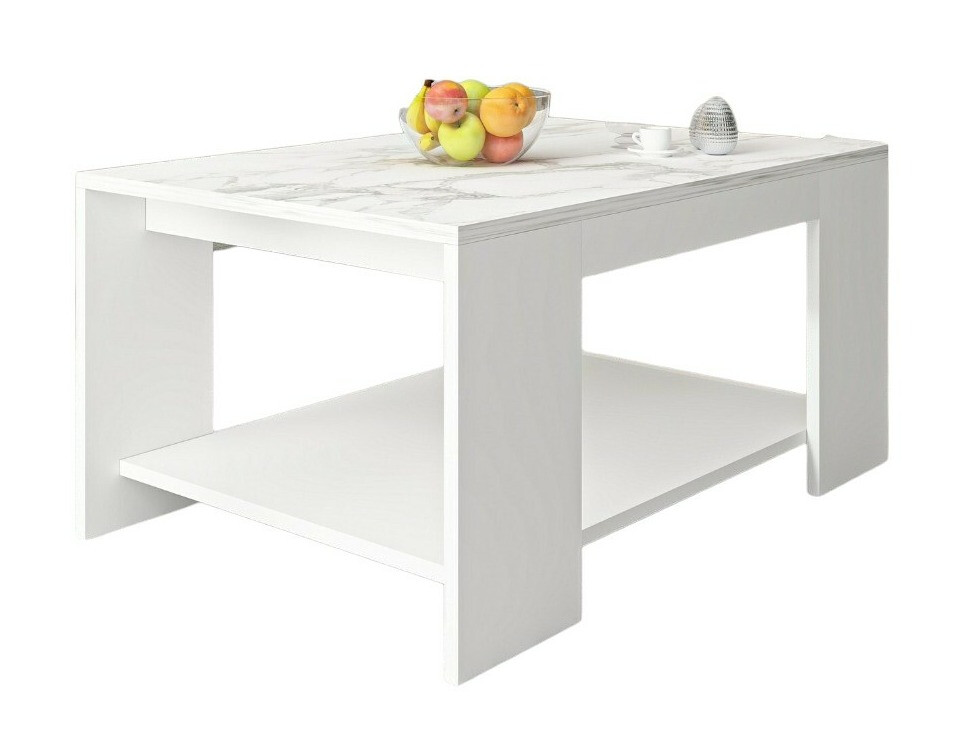 Dohányzóasztal Kailua 1815 (Fehér + Fehér márvány)