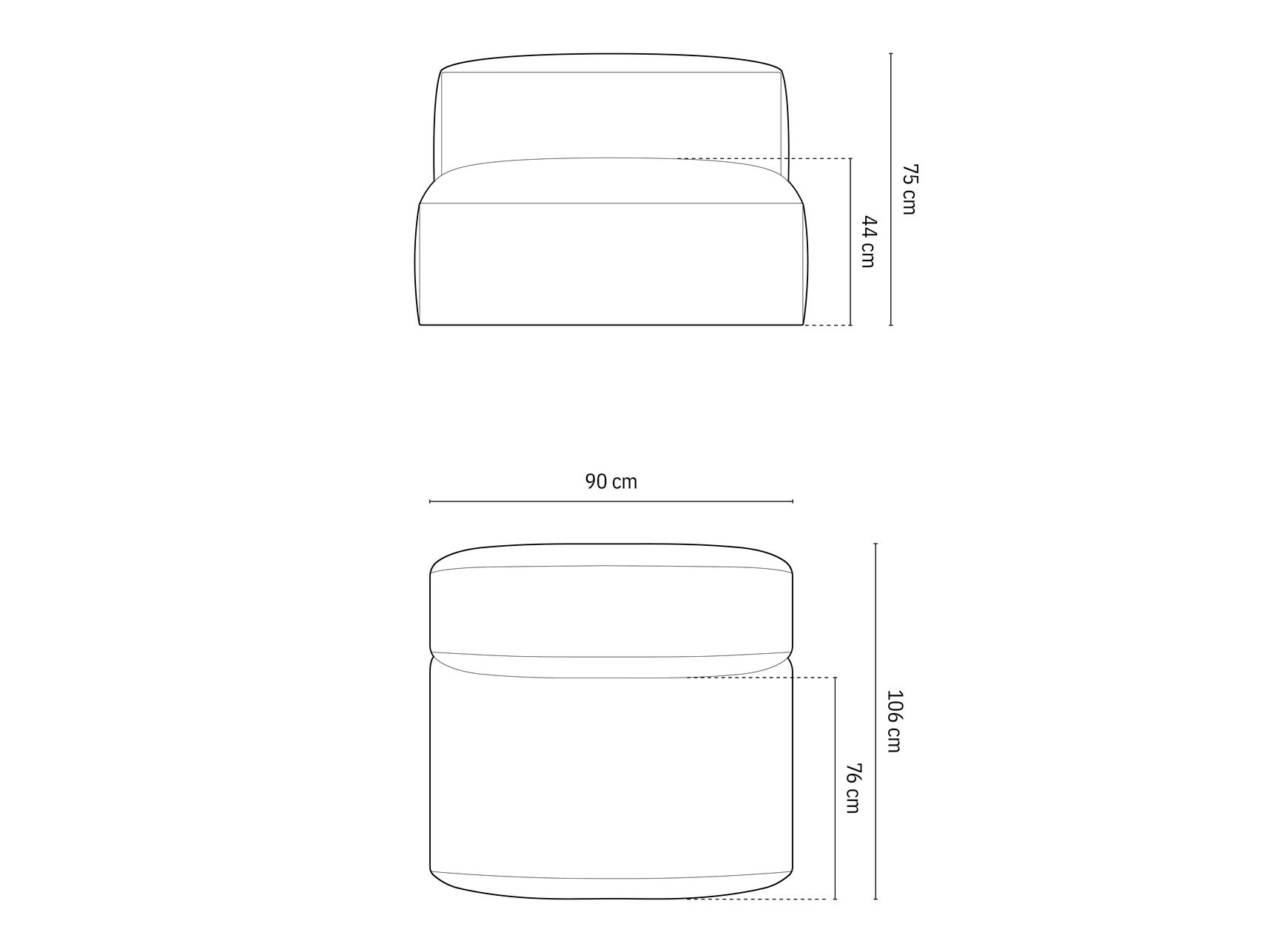 Moduláris fotelek Sorcoro 112 (Boston Black)