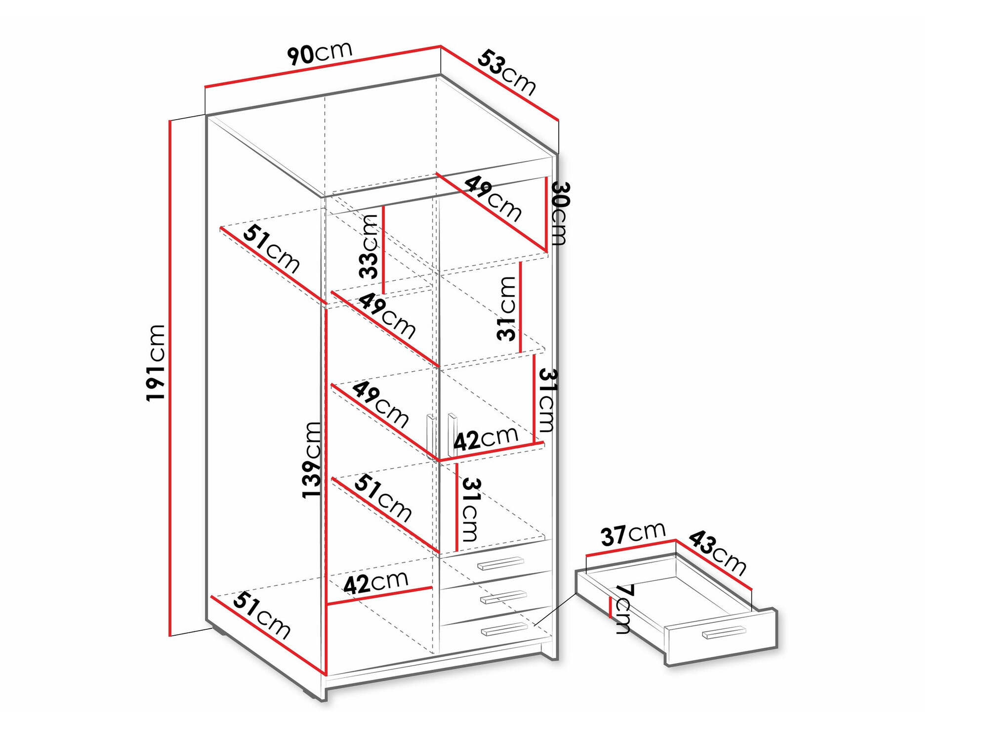 Gardróbszekrény Novduni 112 (Lefkas tölgy)
