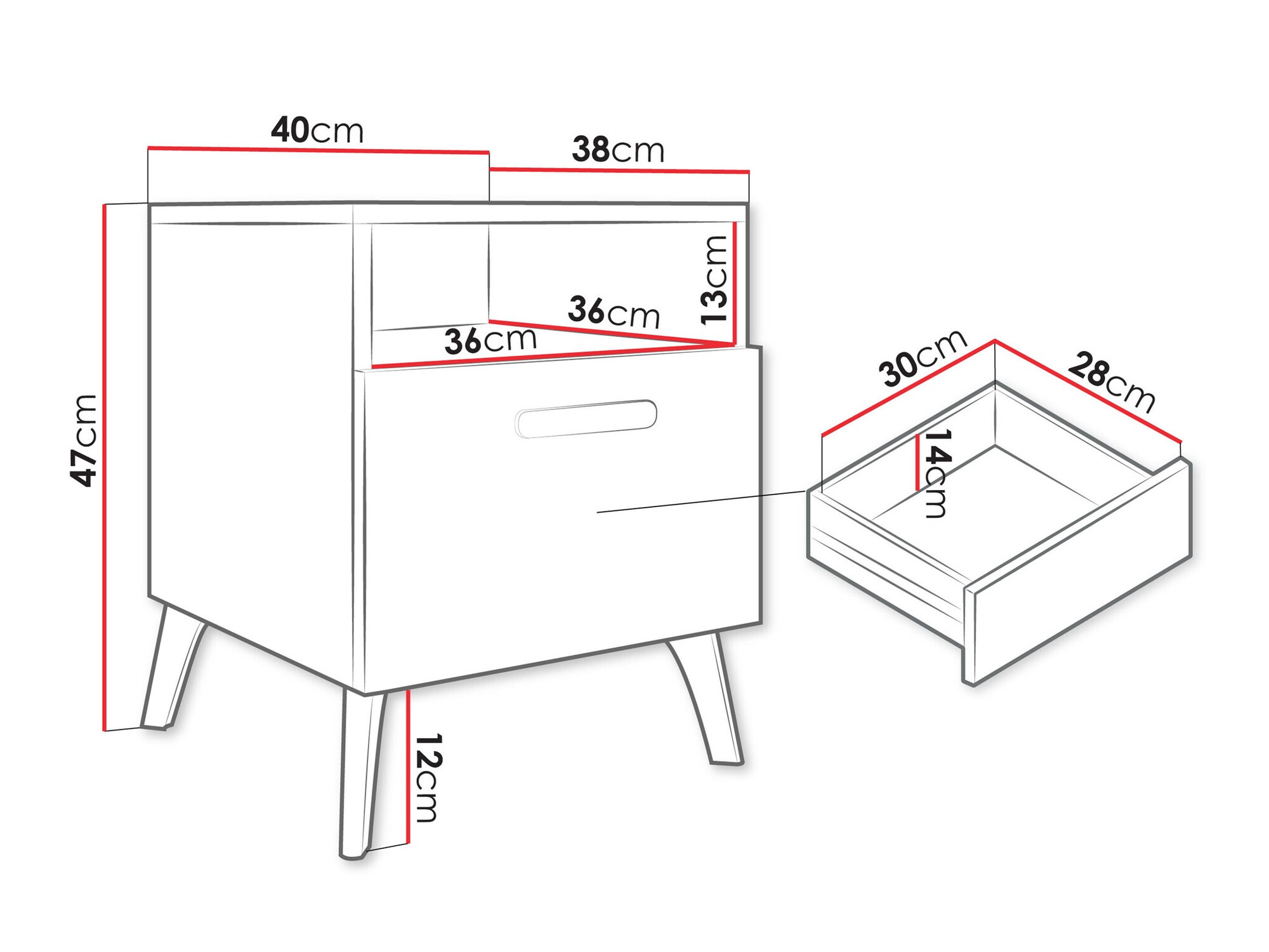 Éjjeliszekrény Comfivo Teslomo 111 (Kasmír + Fényes kasmír)