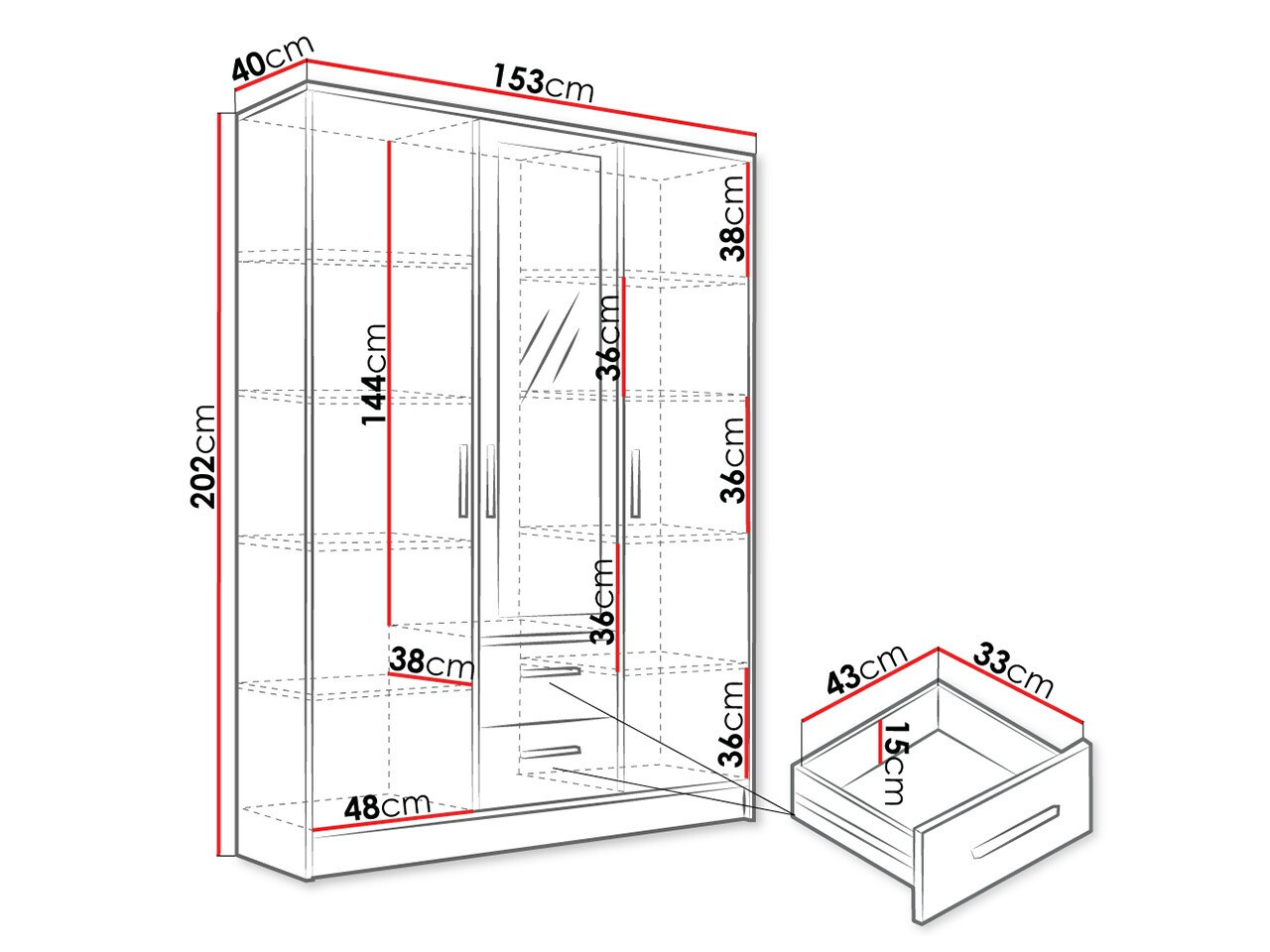 Gardróbszekrény Comfivo Pastor