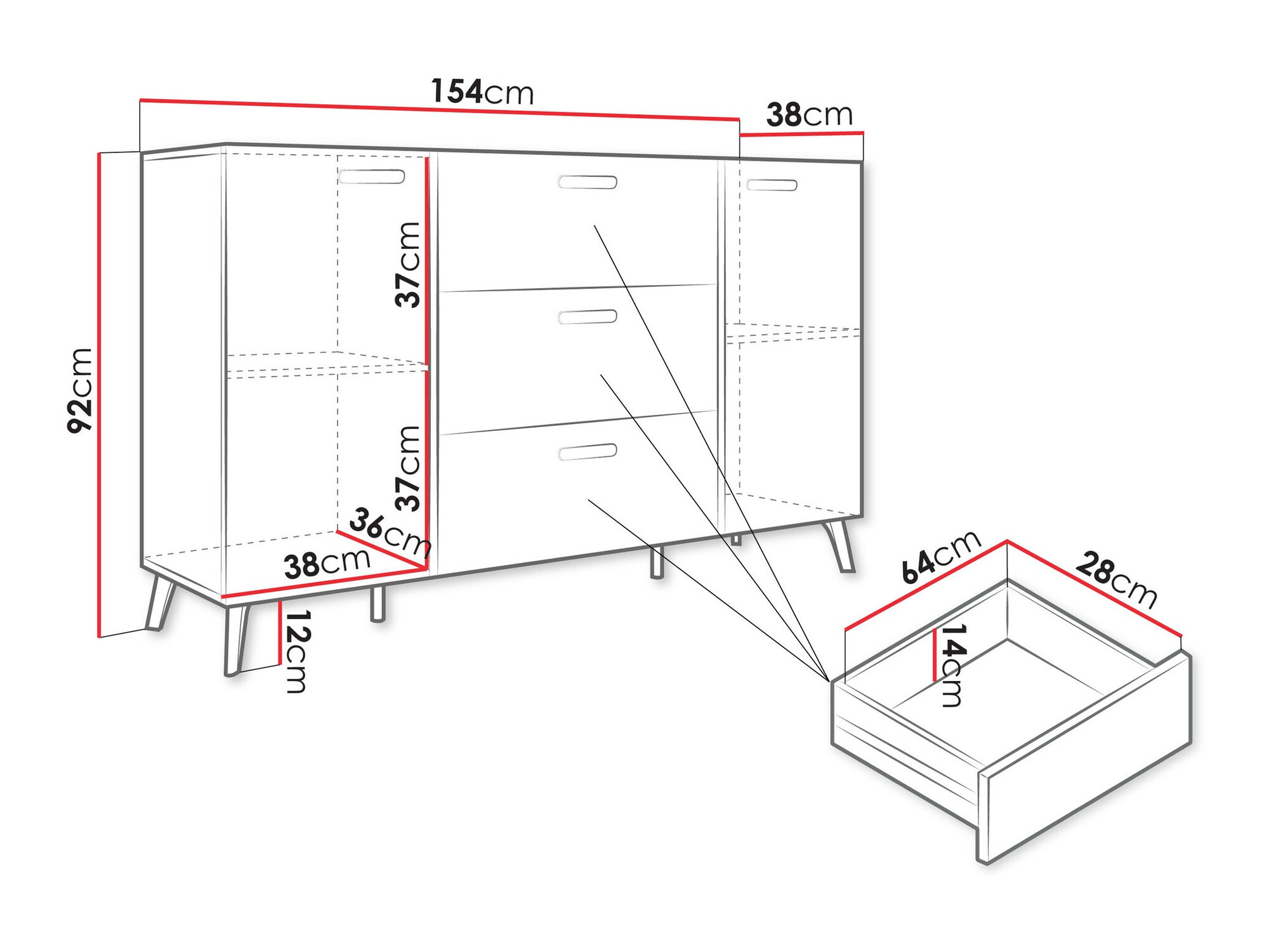 Komód Comfivo Capella I (Kasmír + Fényes kasmír)