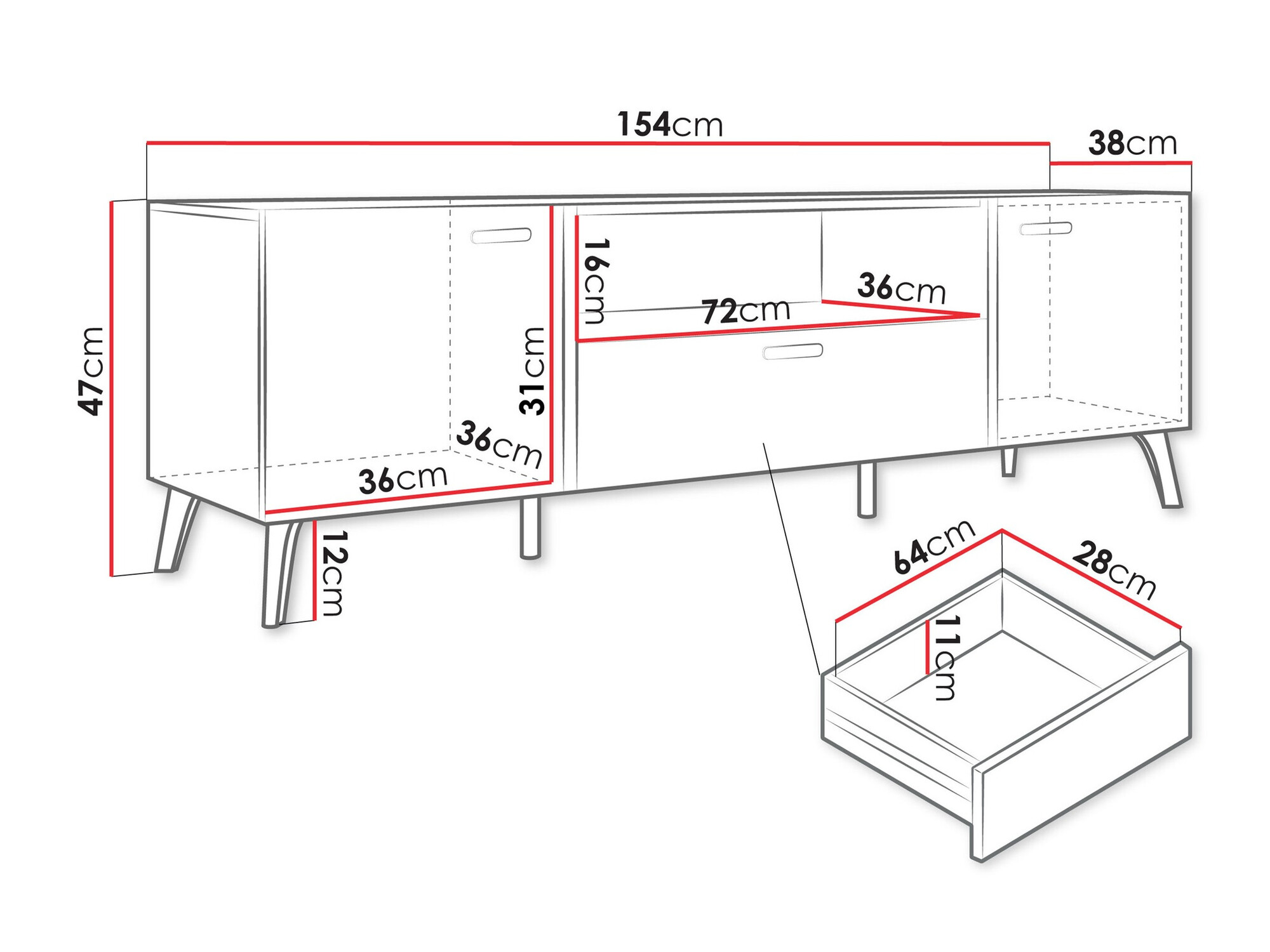 TV-állvány Comfivo Teslomo 113 (Kasmír + Fényes kasmír)