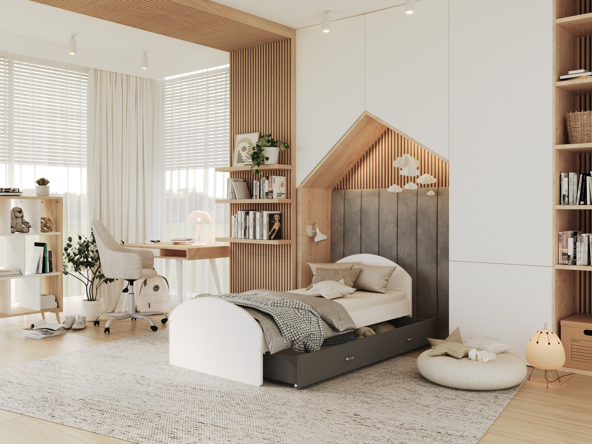 Ágy Aurora 177 (Fehér + Szürke)