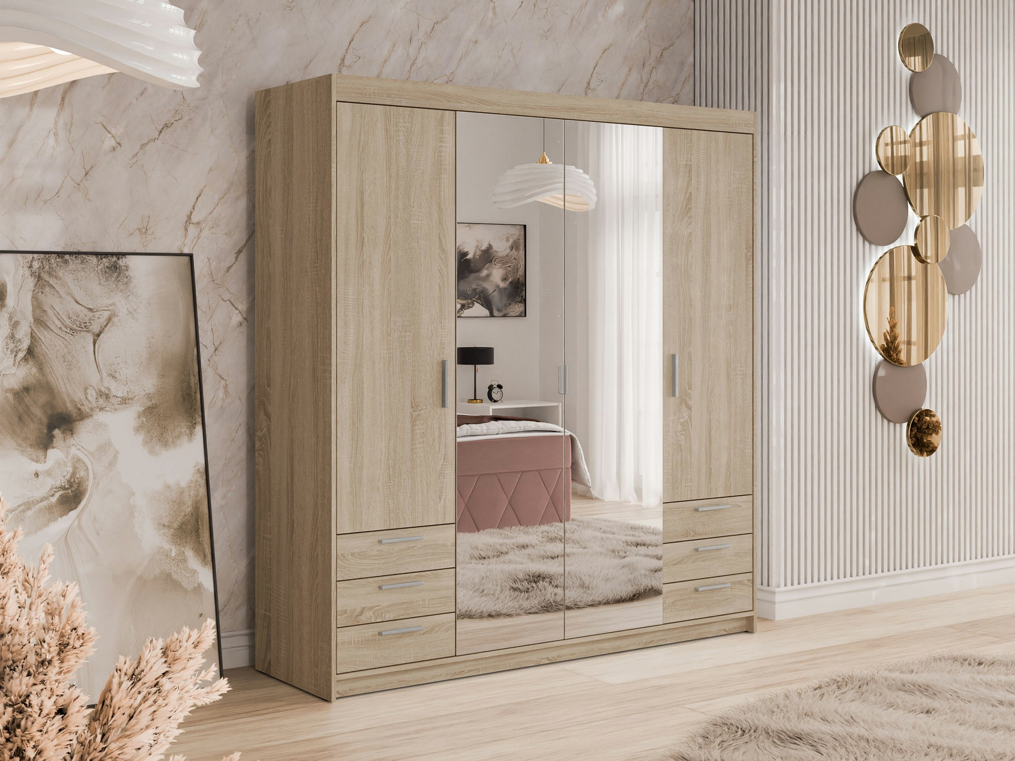 Gardróbszekrény Novduni 115 (Sonoma tölgy)