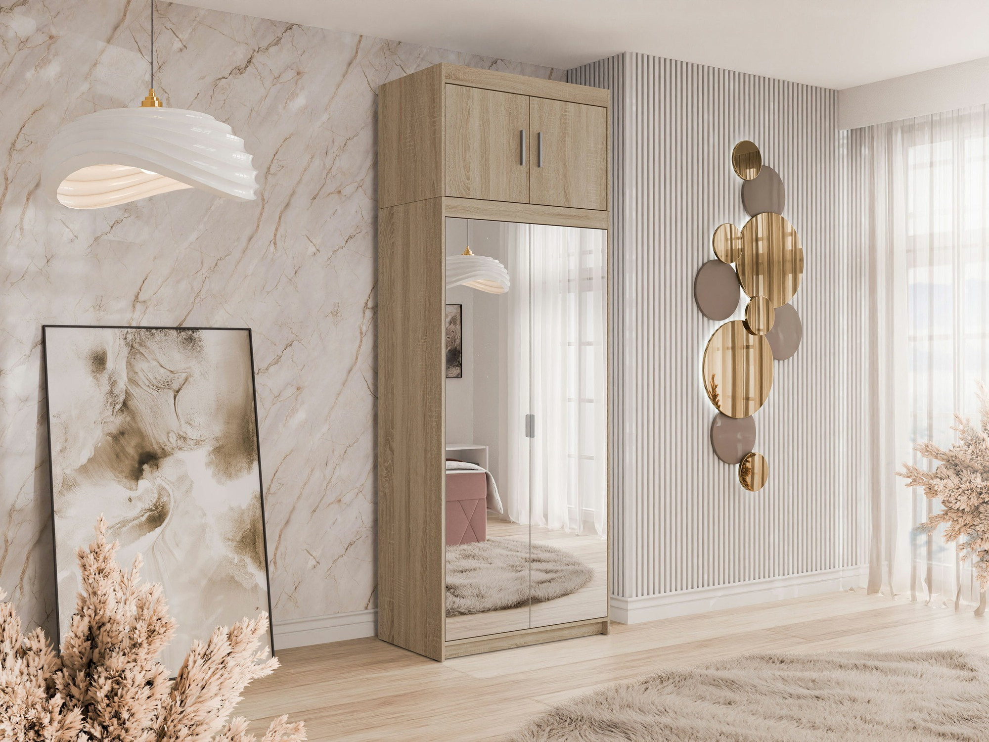 Gardróbszekrény Novduni 119 (Sonoma tölgy)