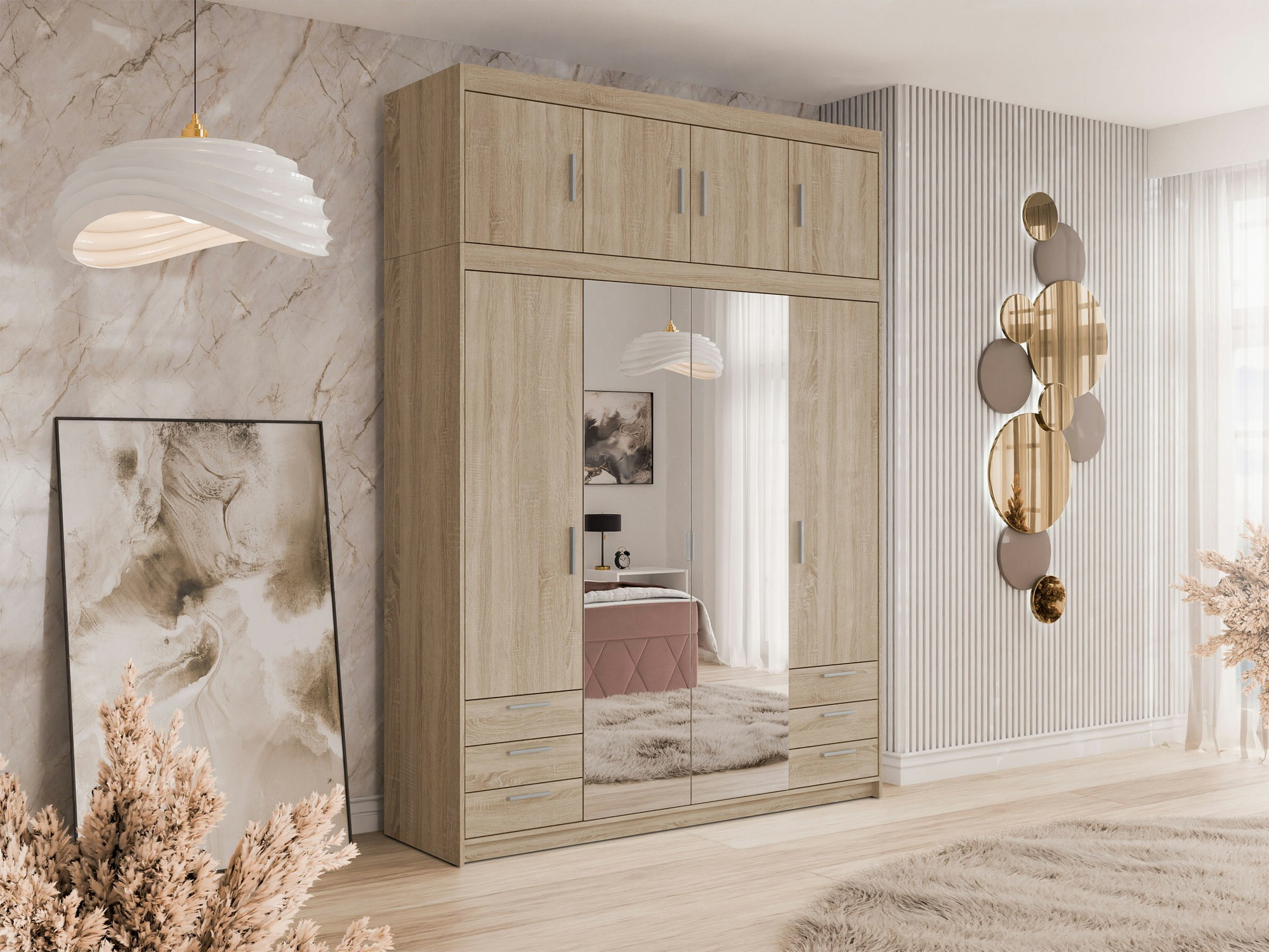 Gardróbszekrény Novduni 120 (Sonoma tölgy)