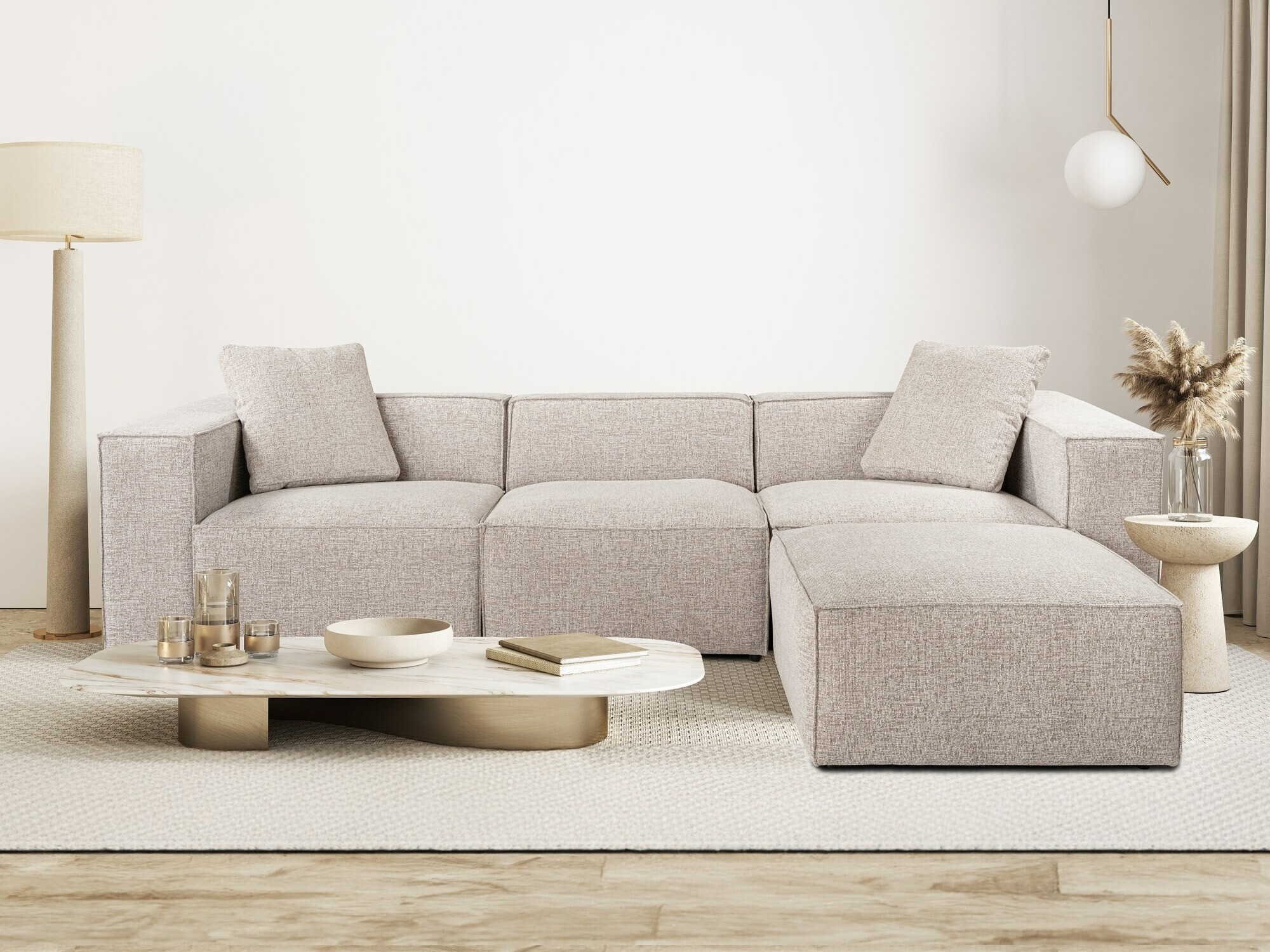 Moduláris sarokkanapé Fivsoi 102 (Taupe)