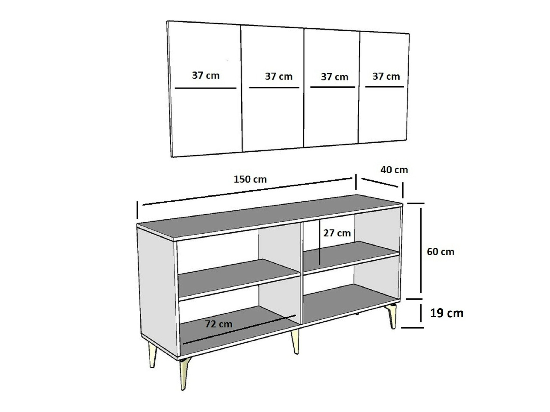 Szekrény Asheboro 169 (Antracit + Ezüst)