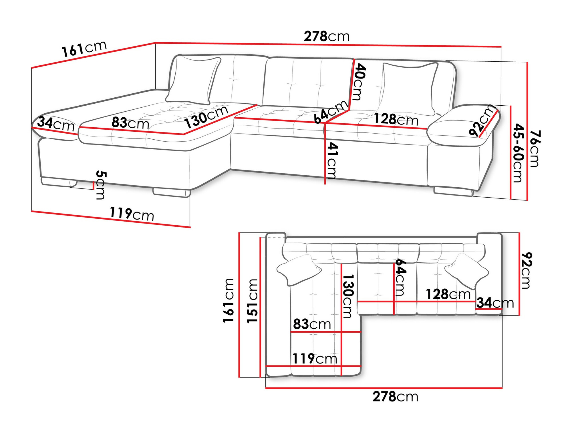 Sarokkanapé Comfivo 219 (Coral 45)