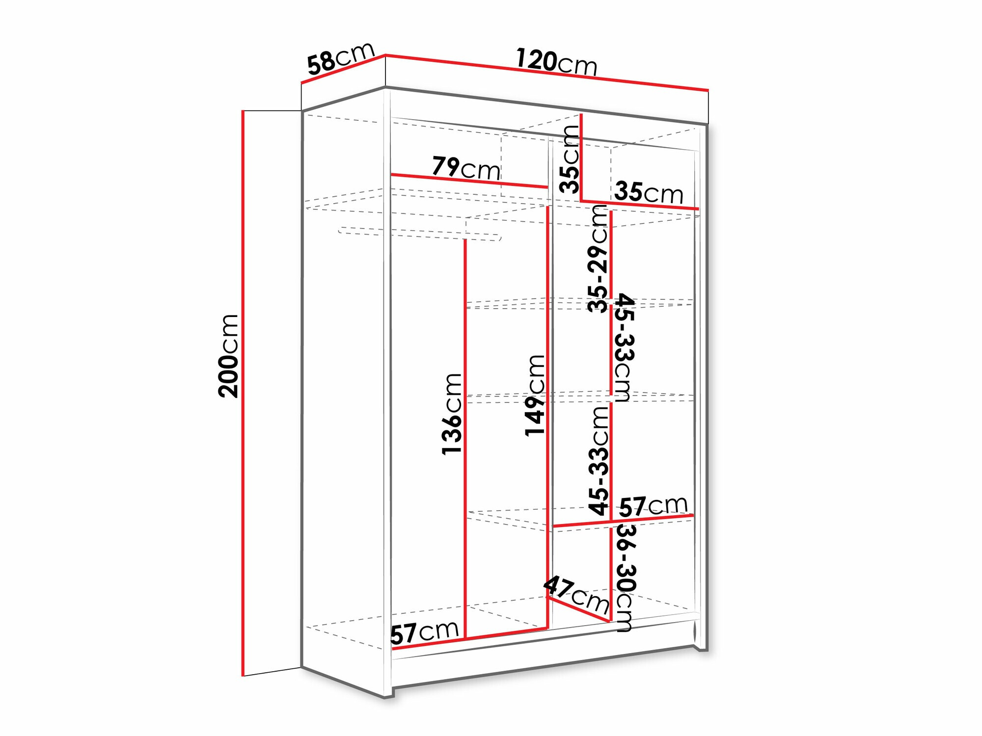 Gardróbszekrény Closico Pacron V (Kasmír)