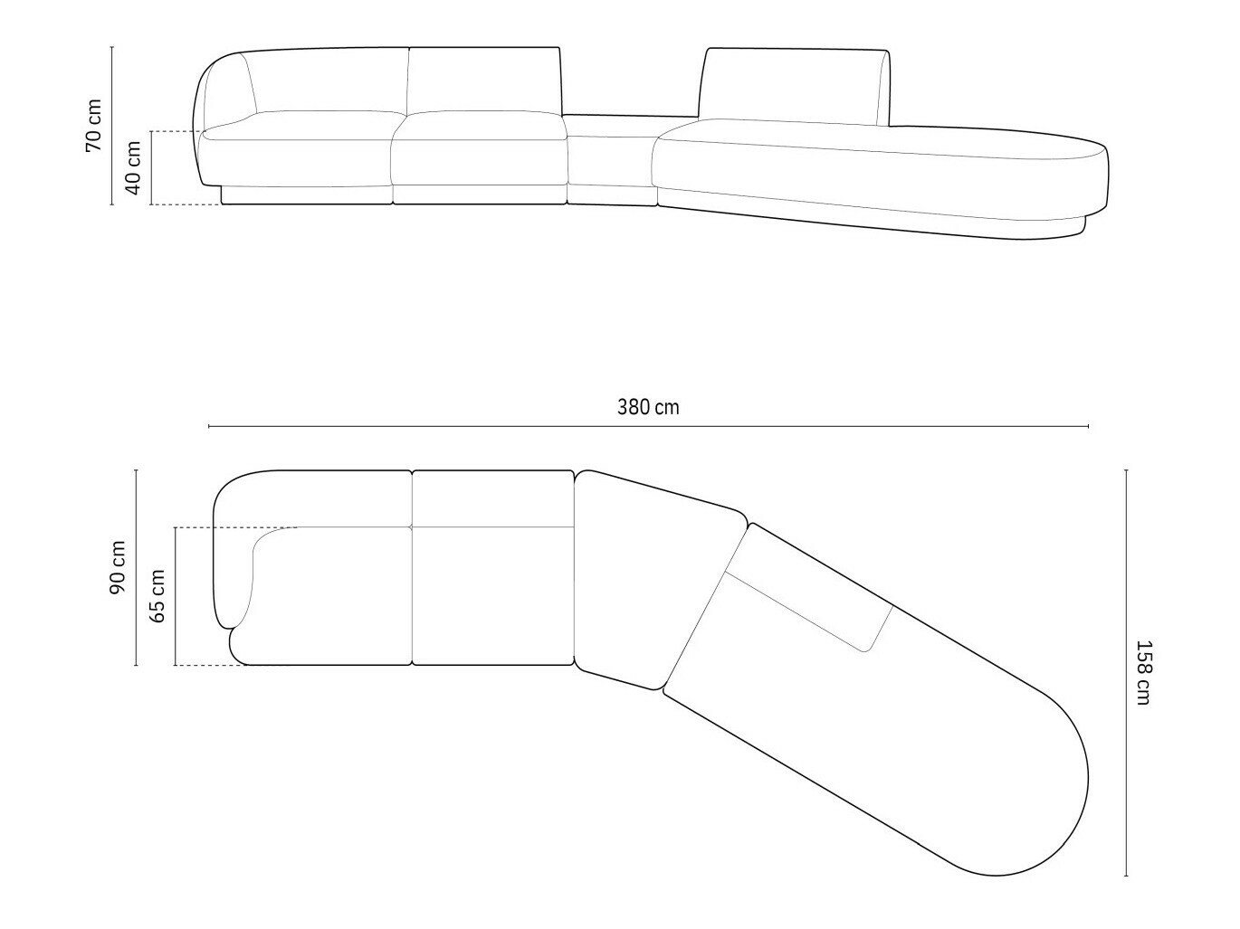 Moduláris sarokkanapé Tivlomi 123 (Bluvel 68)