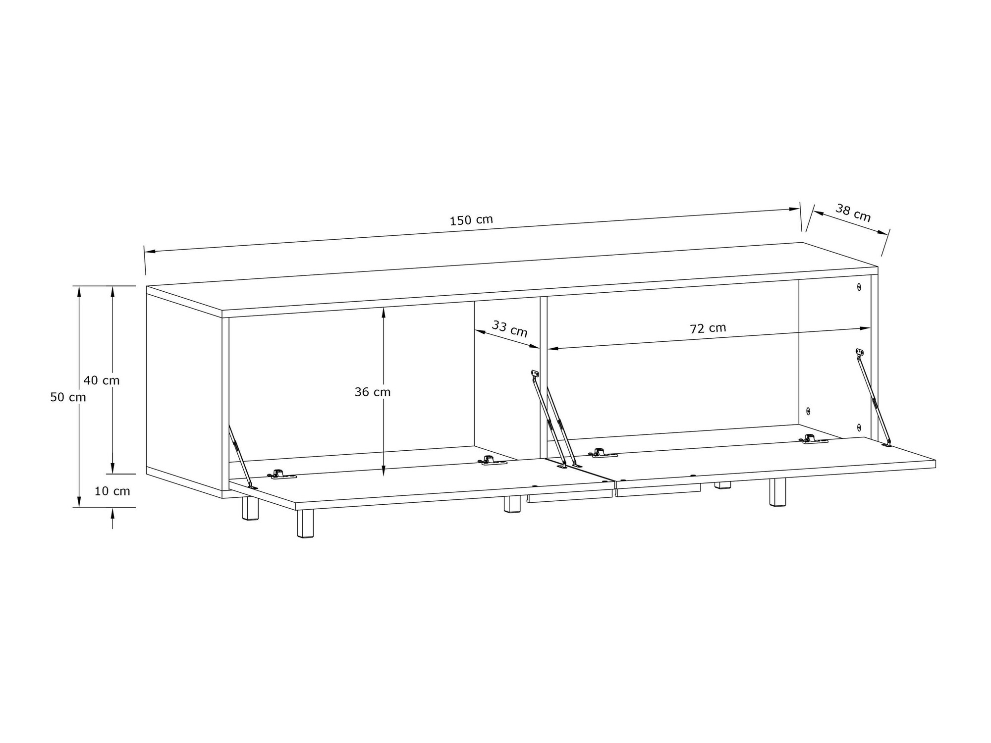 TV-állvány Denton 1440 (Fehér)