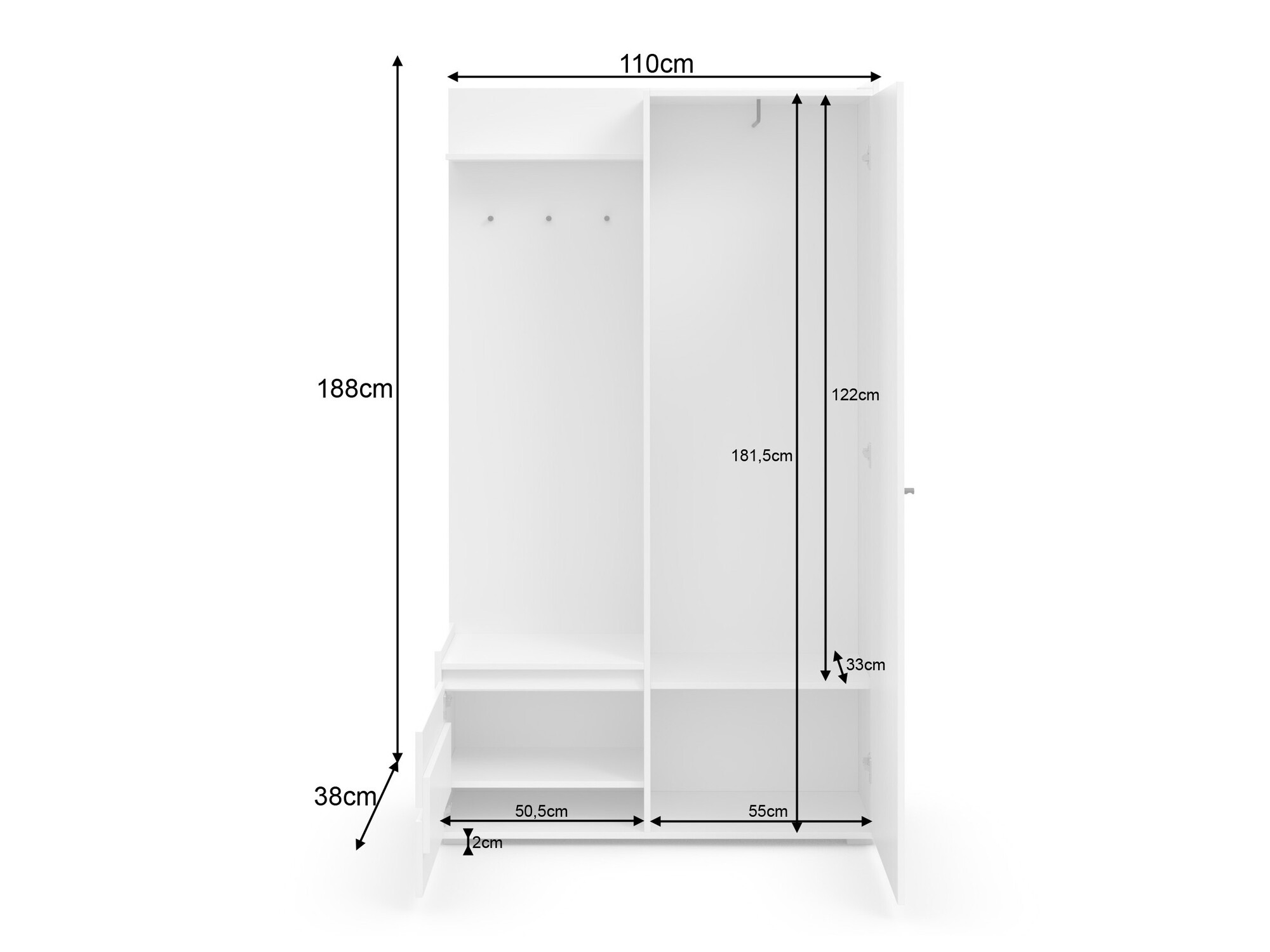 Előszoba garnitúra Denton 1446 (Antracit + Tölgy)
