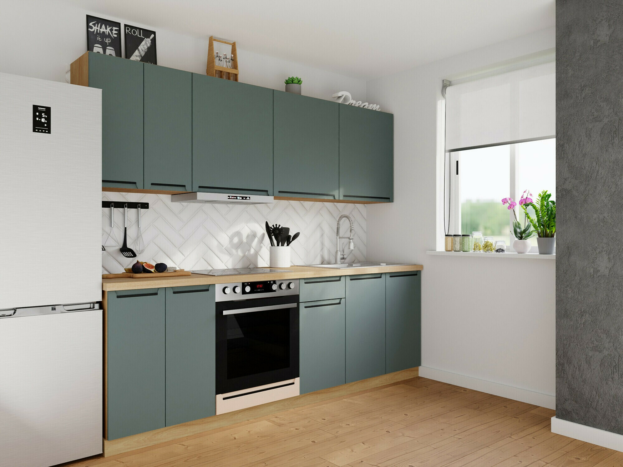 Moduláris szekrény ajtókkal Riso Green 100