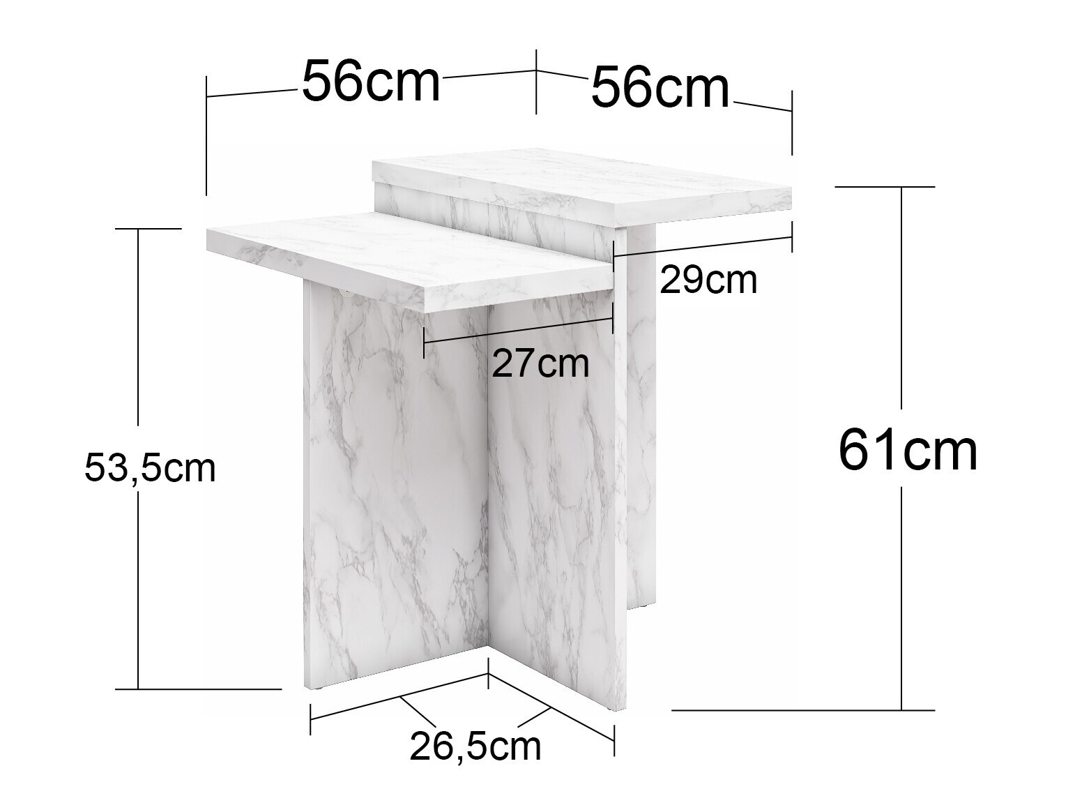 Dohányzóasztal CosmoLiving by Cosmopolitan 169 (Fehér márvány)