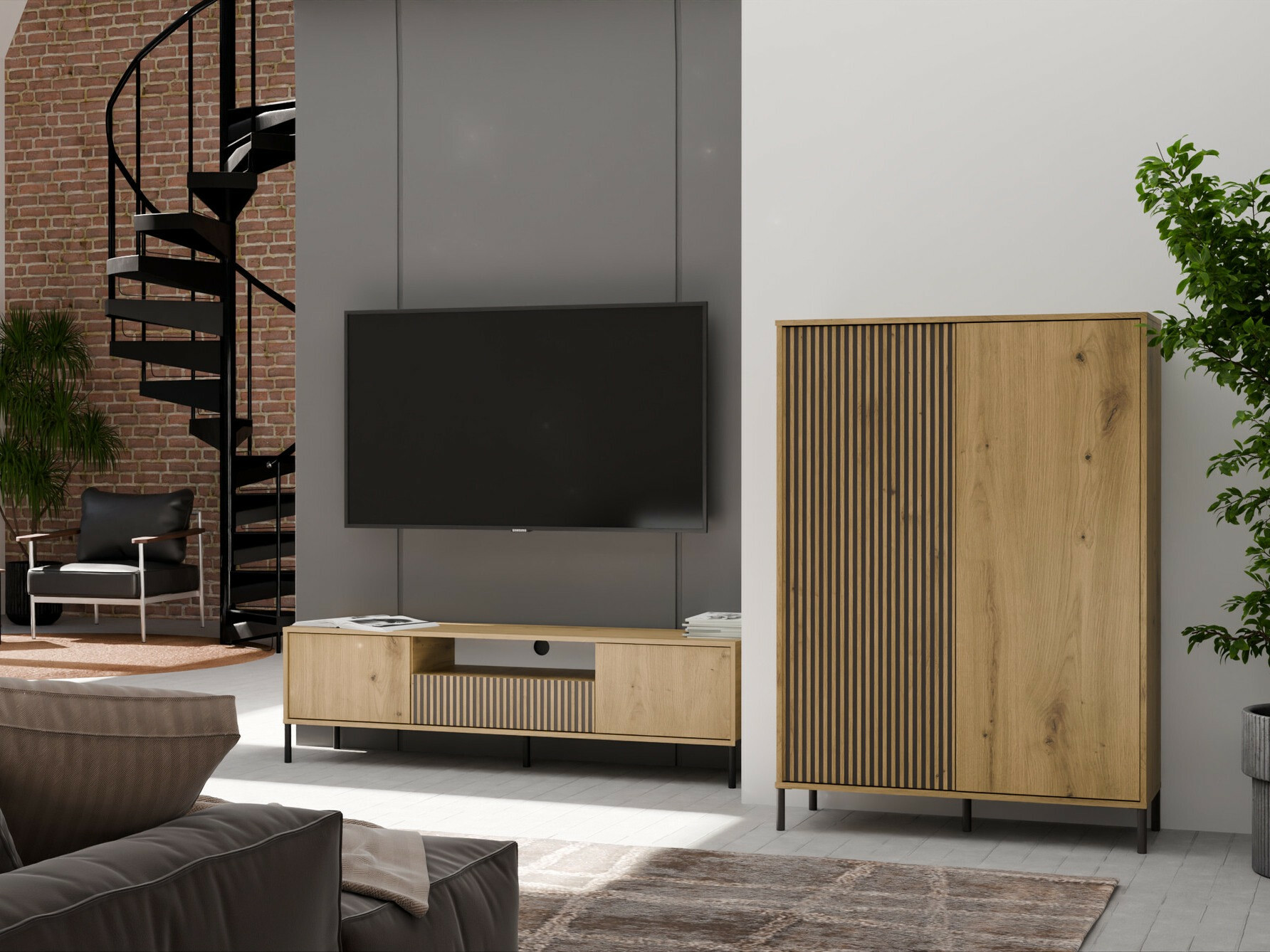 Könyvespolc Orlsone 102 (Artisan tölgy + Fekete)