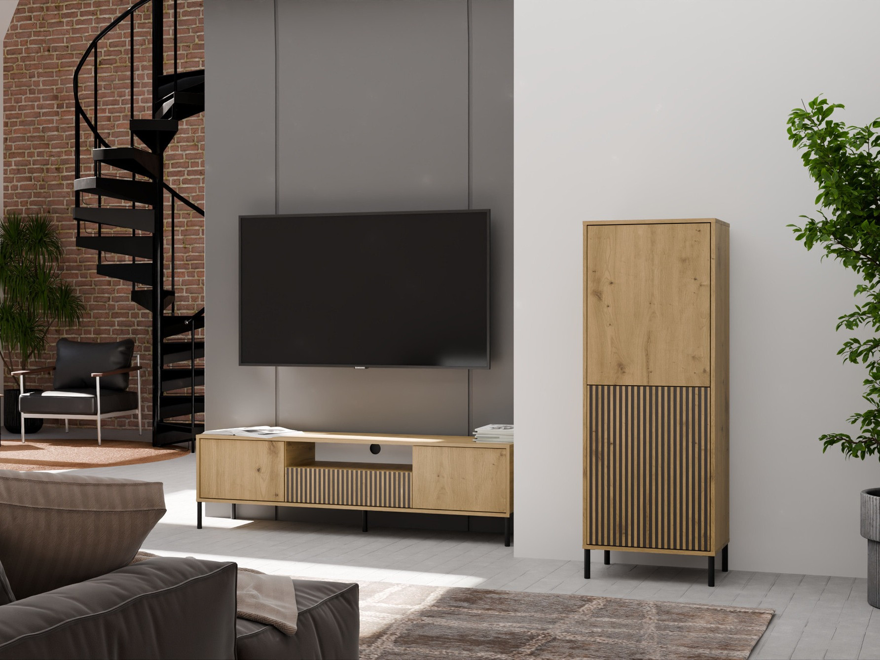 Könyvespolc Orlsone 103 (Artisan tölgy + Fekete)